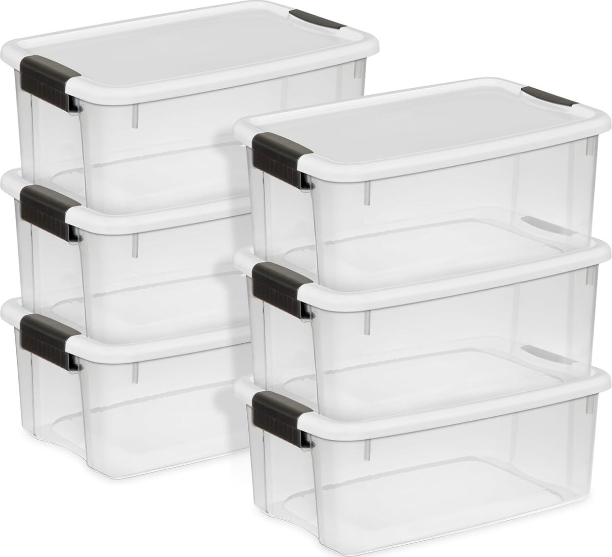 Ultra Latch Box with Lids for Home and Office (6 Count)