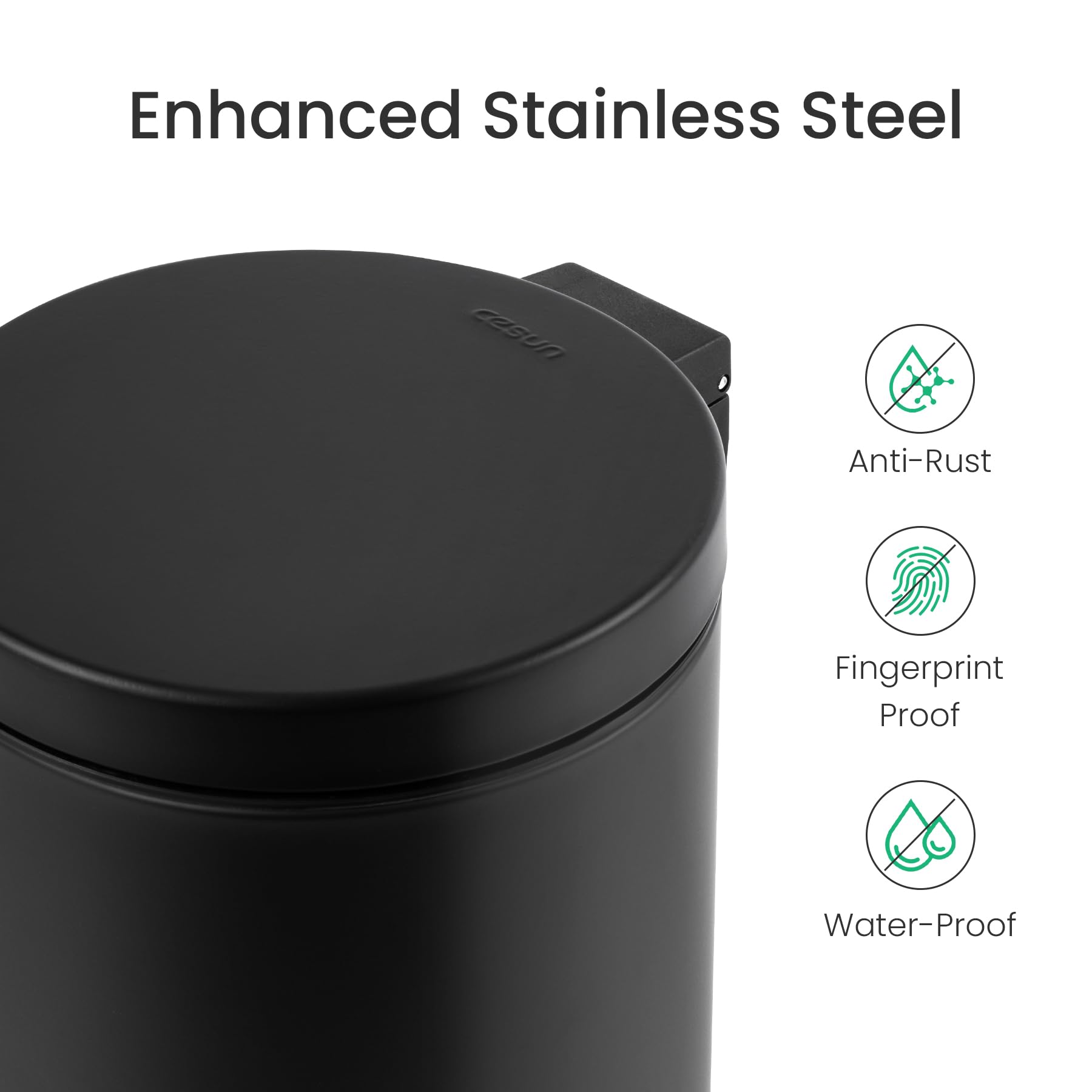 Small Round Bathroom Trash Can with Lid Soft Close