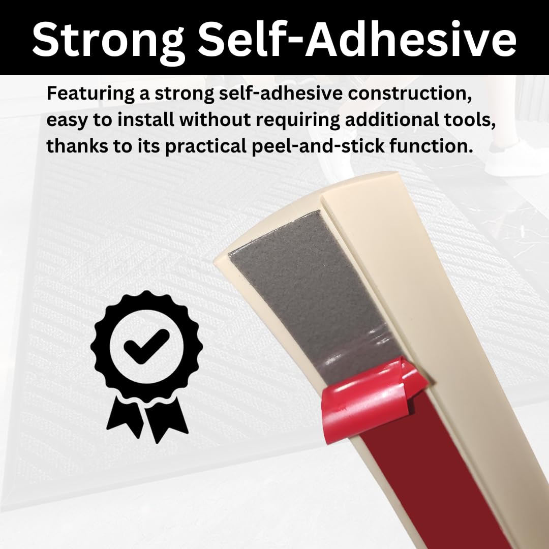Floor Transition Strip Self Adhesive Carpet Wood Tile Vinyl Flooring Laminate Transition Cover Edge Trim Gap Doorway Threshold for Uneven Floors Heights Within 5 mm