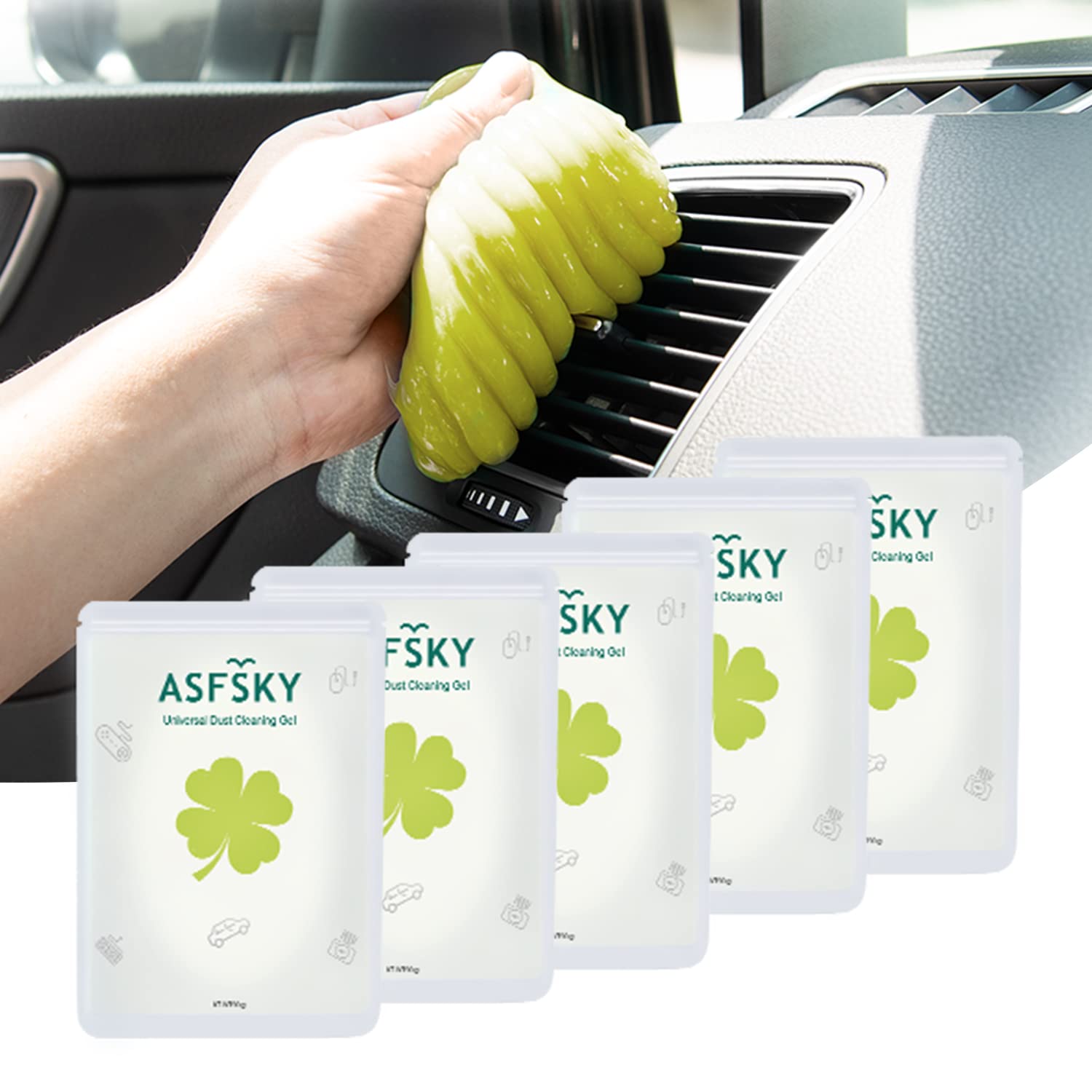 Car Cleaning Gel Putty Reusable Keyboard Cleaner Slime 5 Pack Yellow (5 Count)