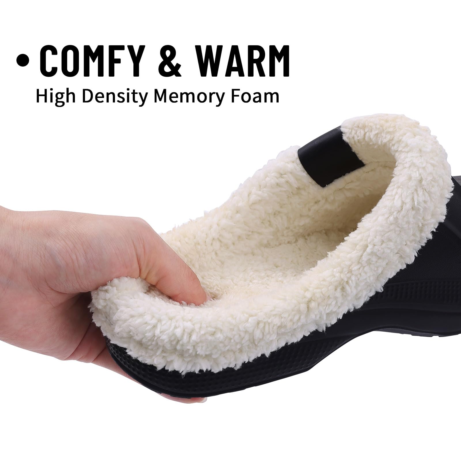 Fur Lined Clogs for Women & Men Fuzzy Slippers with Memory Foam