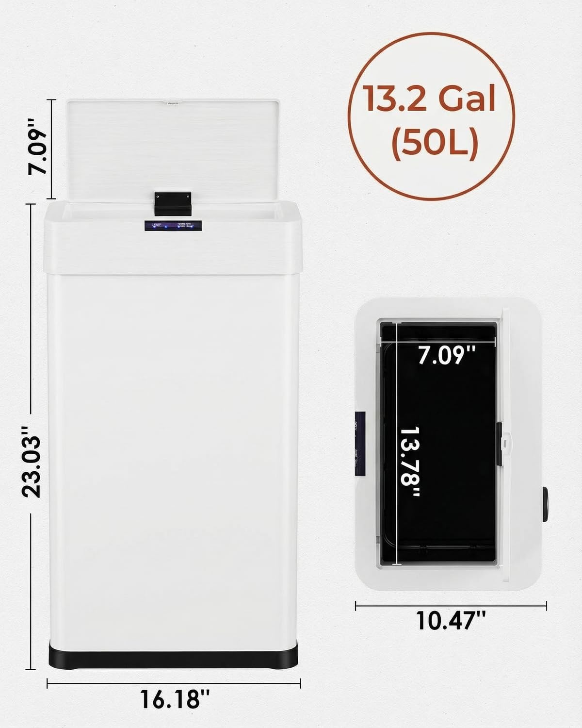 13.2 Gallon Motion Sensor Trash Can