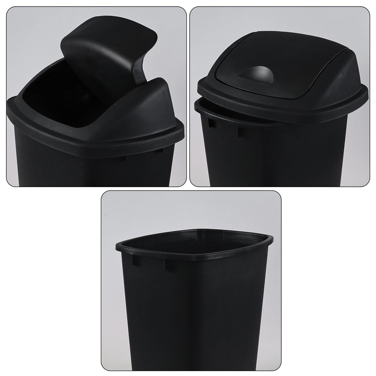 10 Gallon 4 Pack Plastic Swing Top Trash Cans (4 Count)
