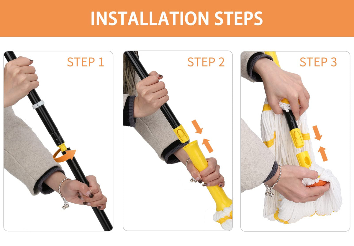 Self Wringing Twist Mop with 1 Extra Refill