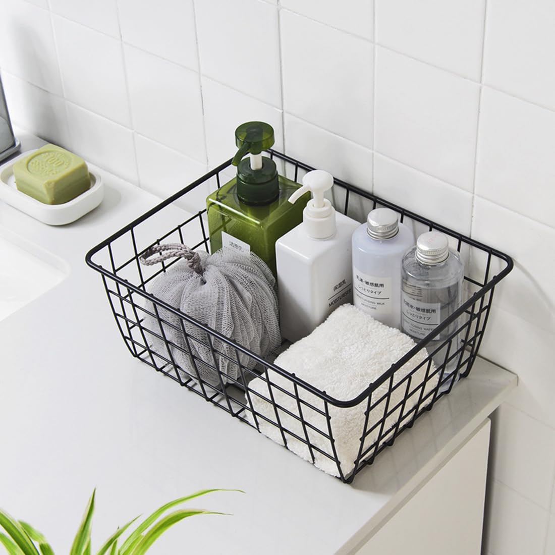 Kitchen Wire Baskets Farmhouse Decor Metal Food Storage Organizer