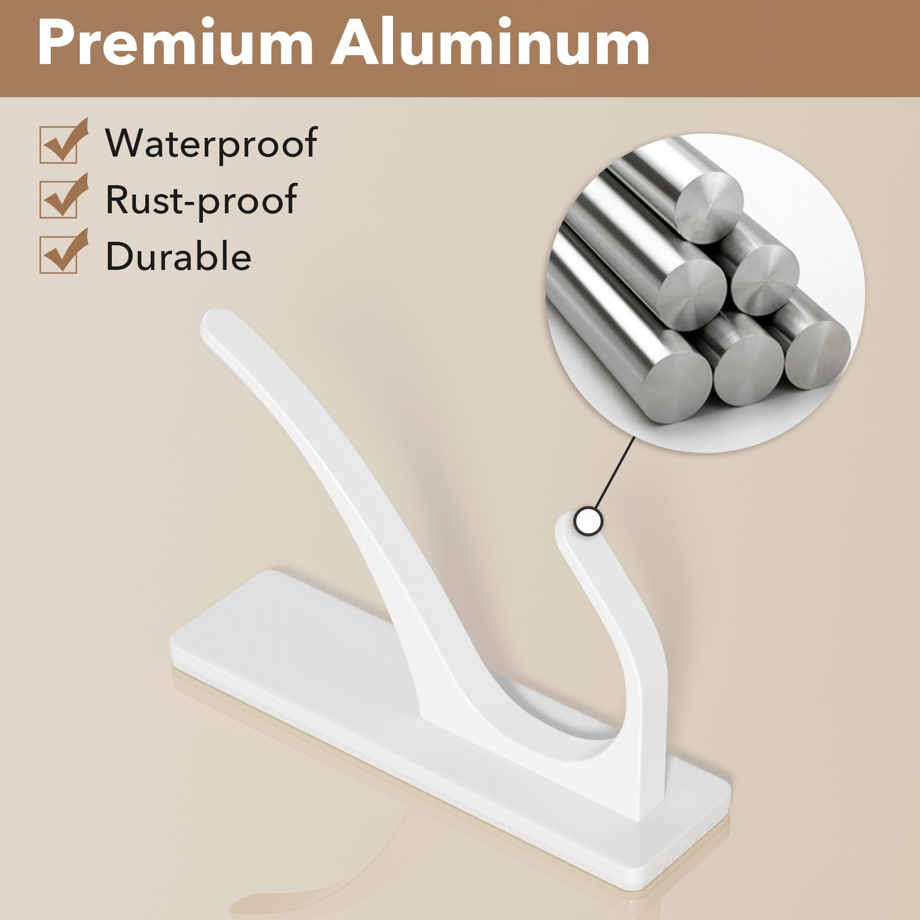 White Self Adhesive Hook (10 Count)