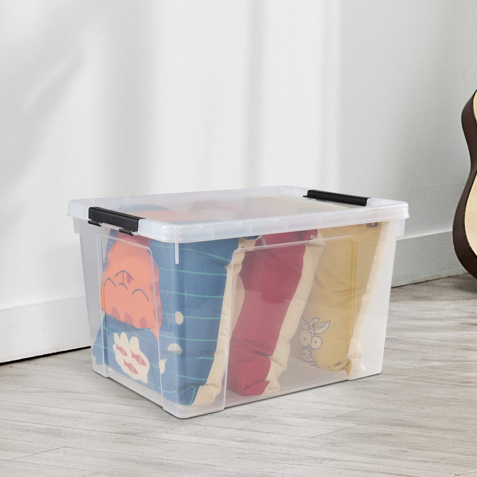 4 Pack Clear Storage Latch Bin with Lid (4 Count)