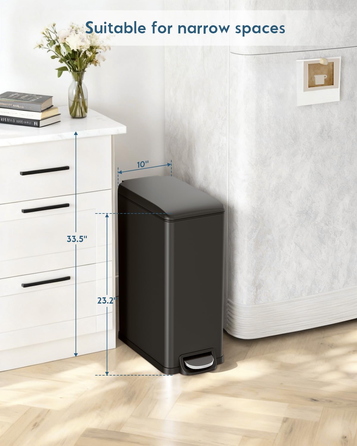 13.2 Gal Slim Kitchen Trash Can