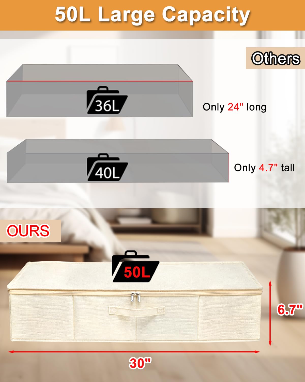 Sturdy Under Bed Storage Box (3 Count)