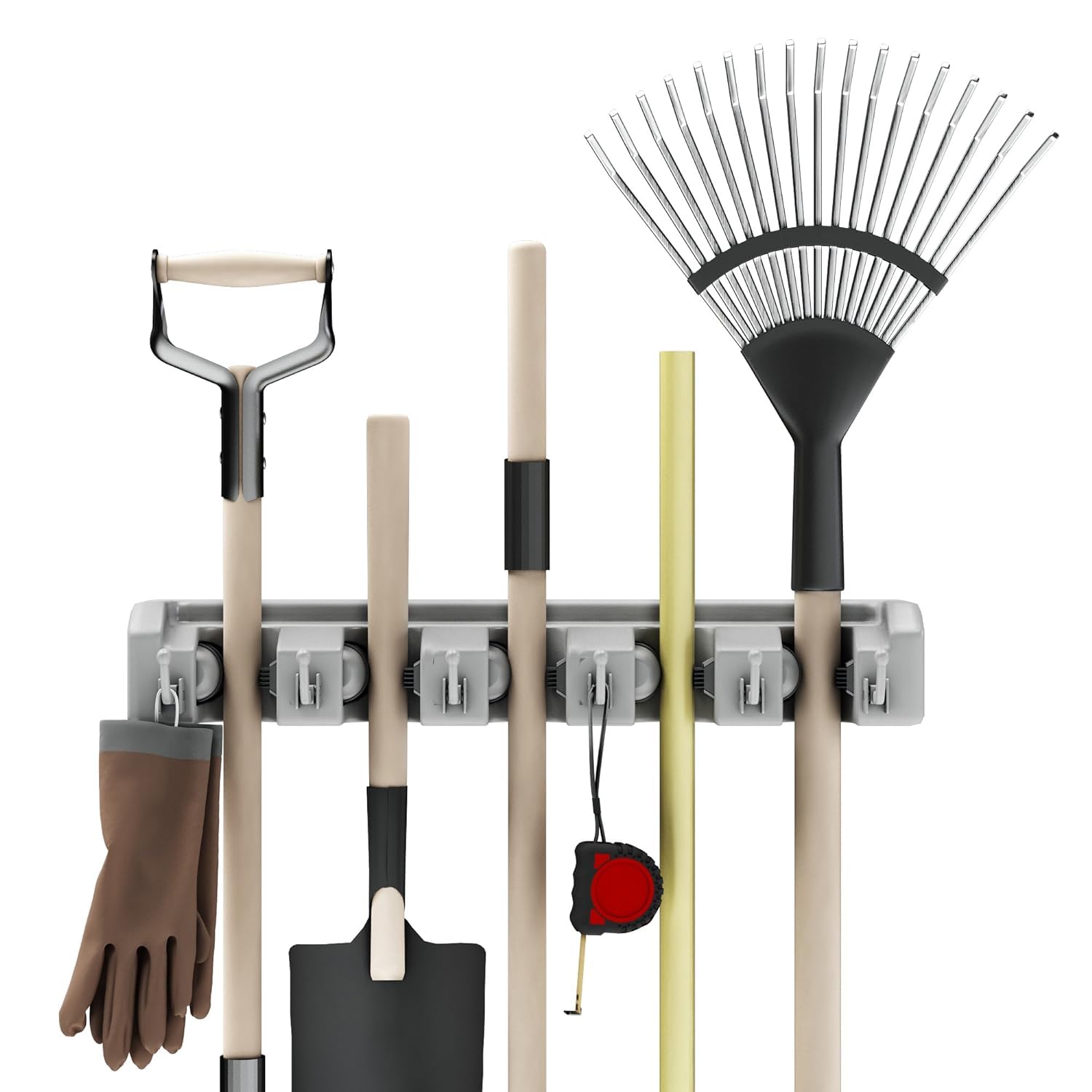 Wall Organizer with Adjustable Slots and Hooks