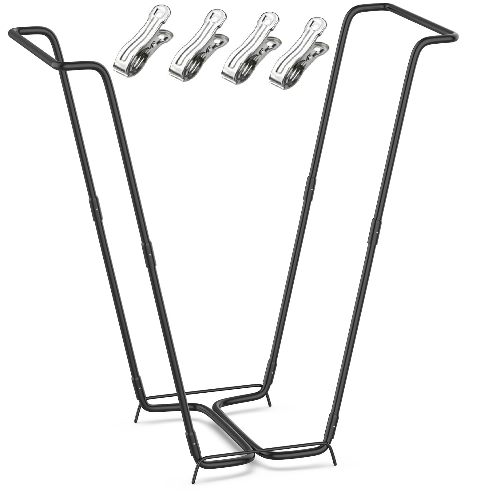 Outdoor Trash Bag Holder Metal Garden Trash Bag Holder for Yard Waste Stand Holds 30
