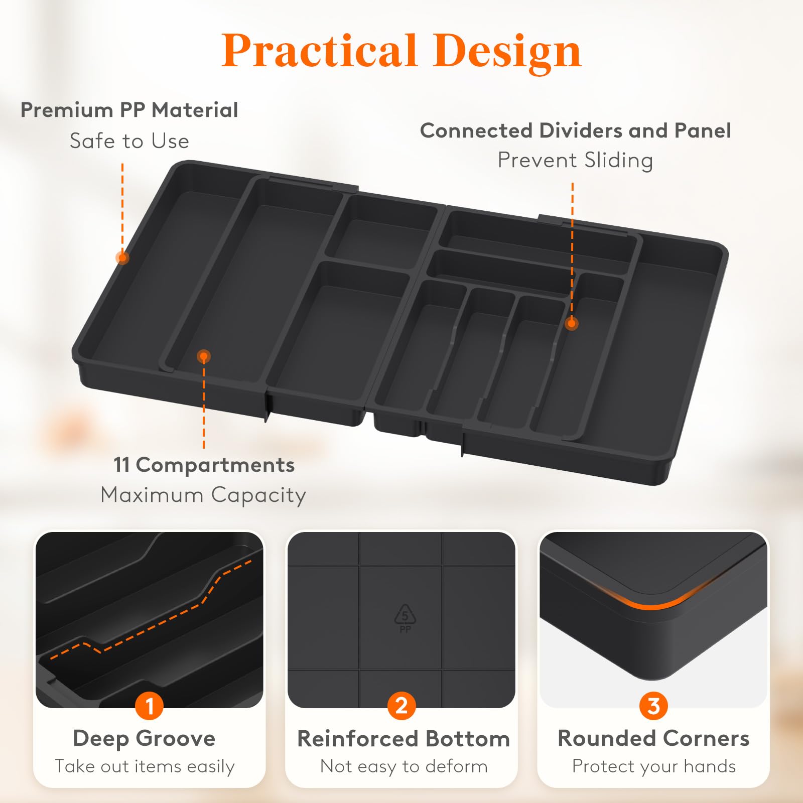 Utensil Organizer for Kitchen Drawer