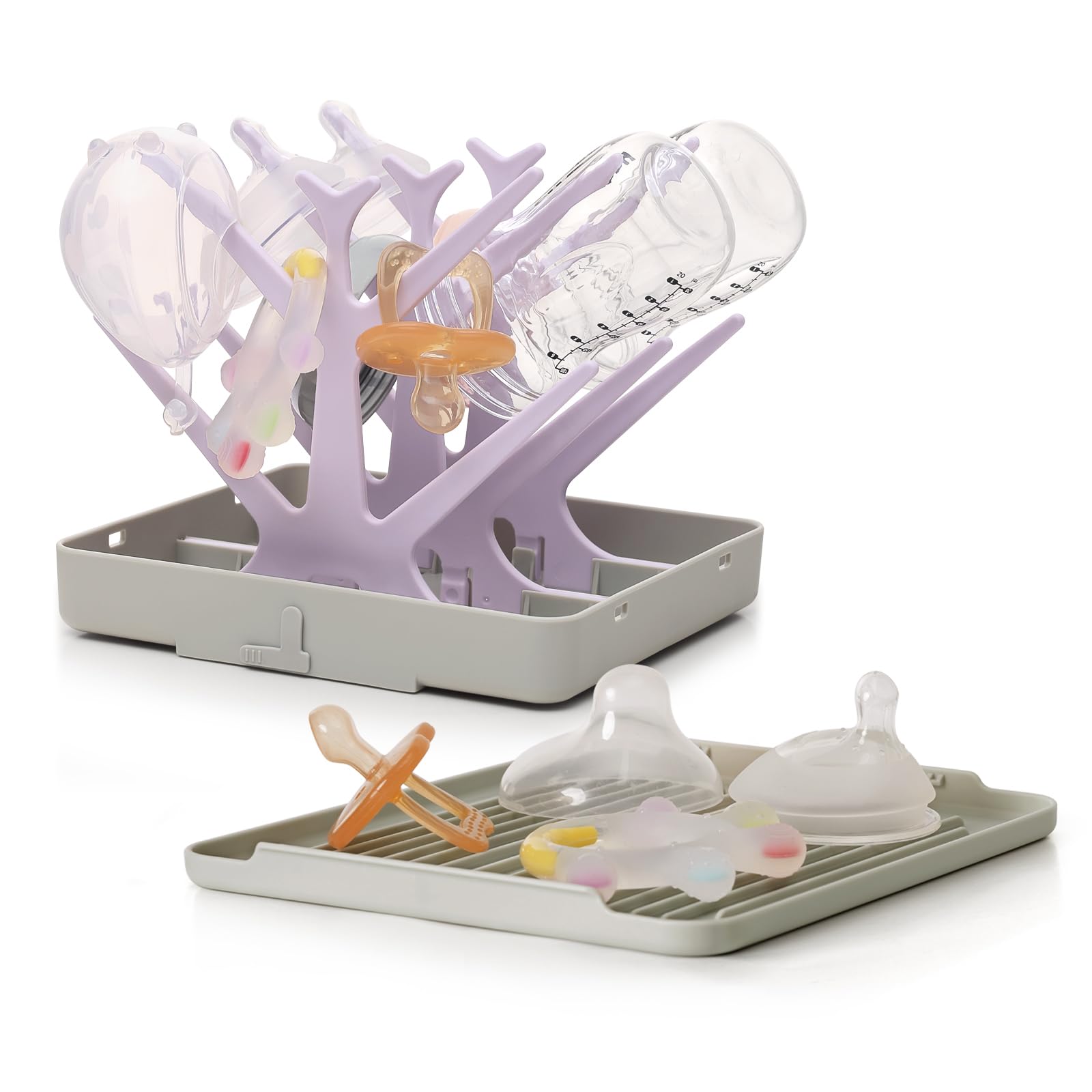 Portable Baby Bottle Drying Rack with Tray