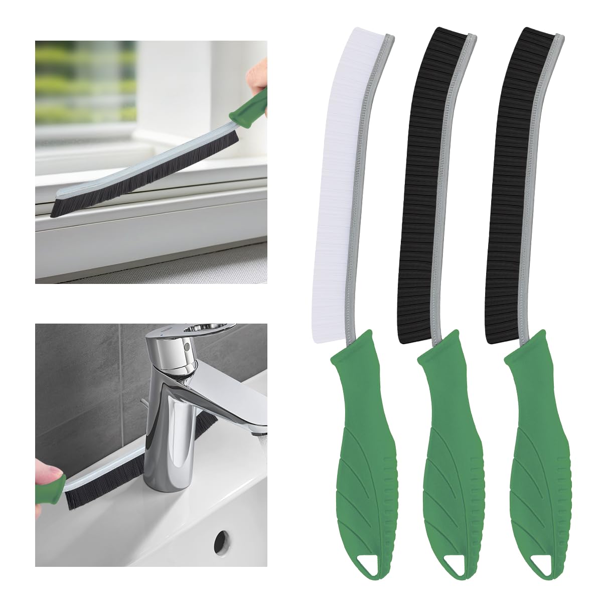 3Pcs Hard Bristle Crevice Cleaning Brush (3 Count)
