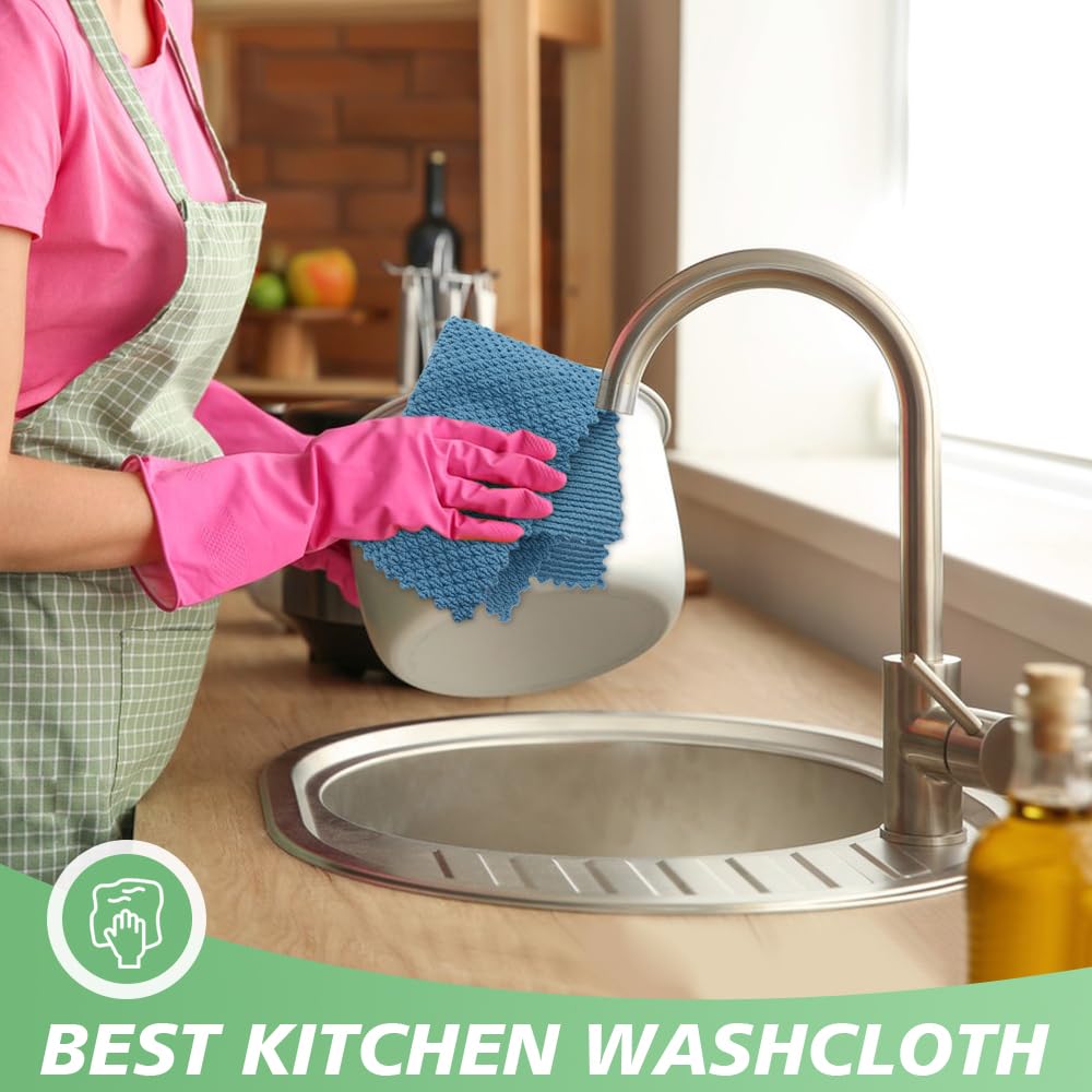 Dish Cloth for Washing Dishes Kitchen Washcloth Cleaning Cloth (10 Count)