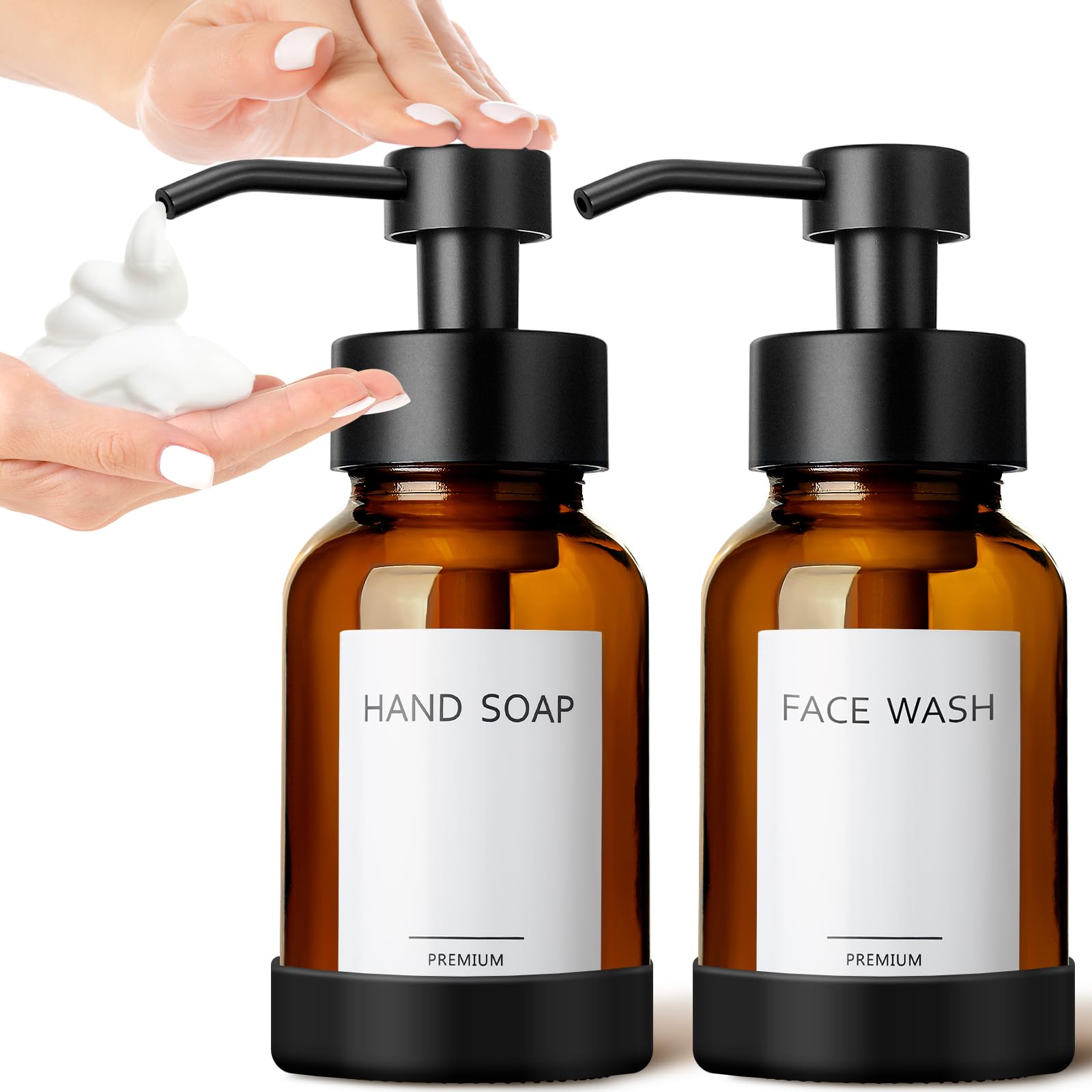 Amber Foam Soap Dispenser (2 Count)