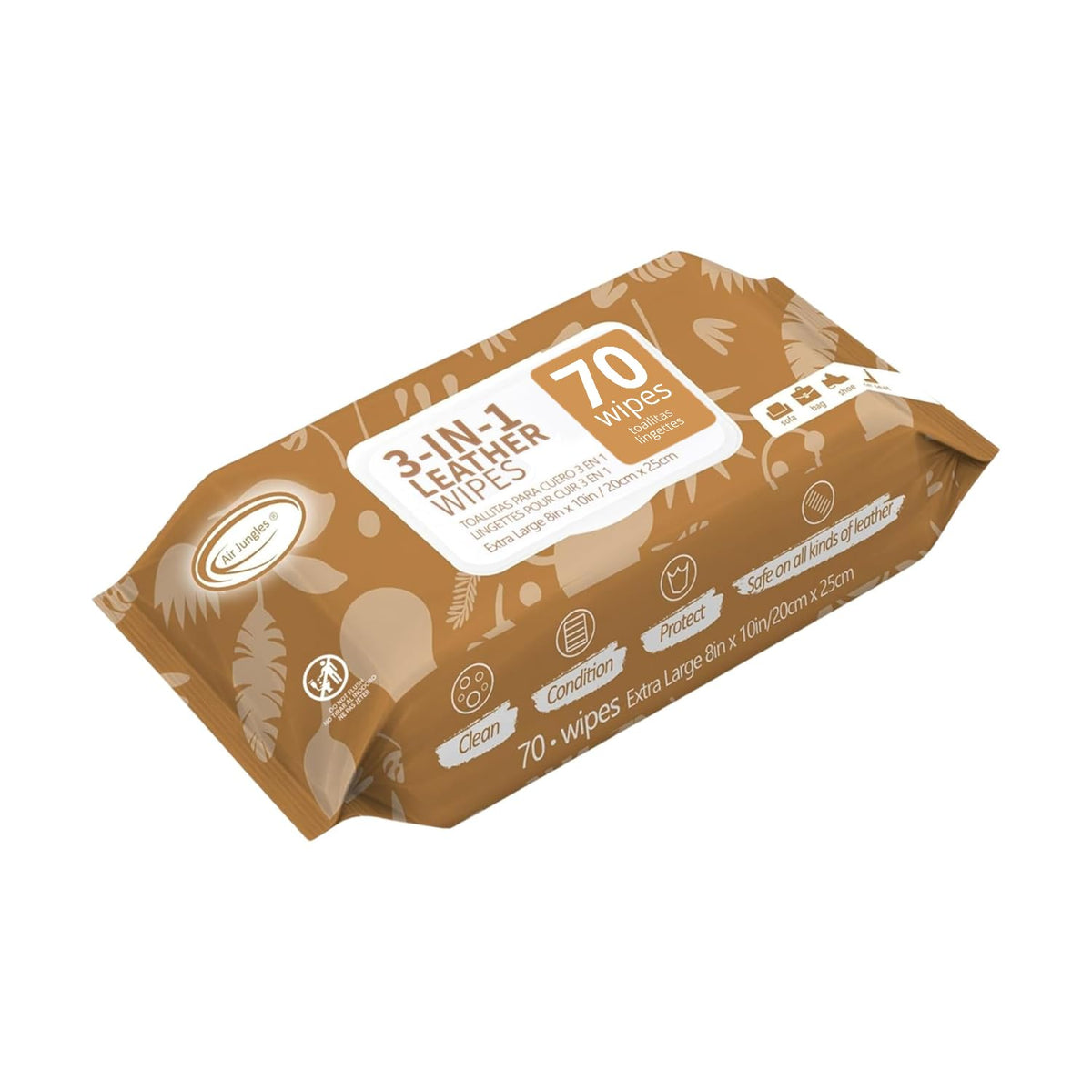 3in1 Leather Cleaner Wipes 70 Count