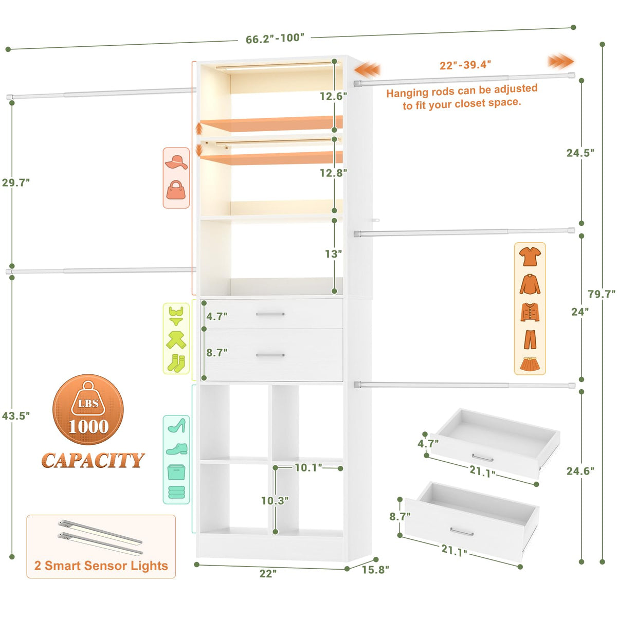4 8 FT Closet System