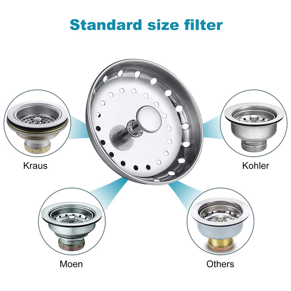 Kitchen Sink Drain Strainer 6 Pack Stainless Steel Sink Stopper (6 Count)