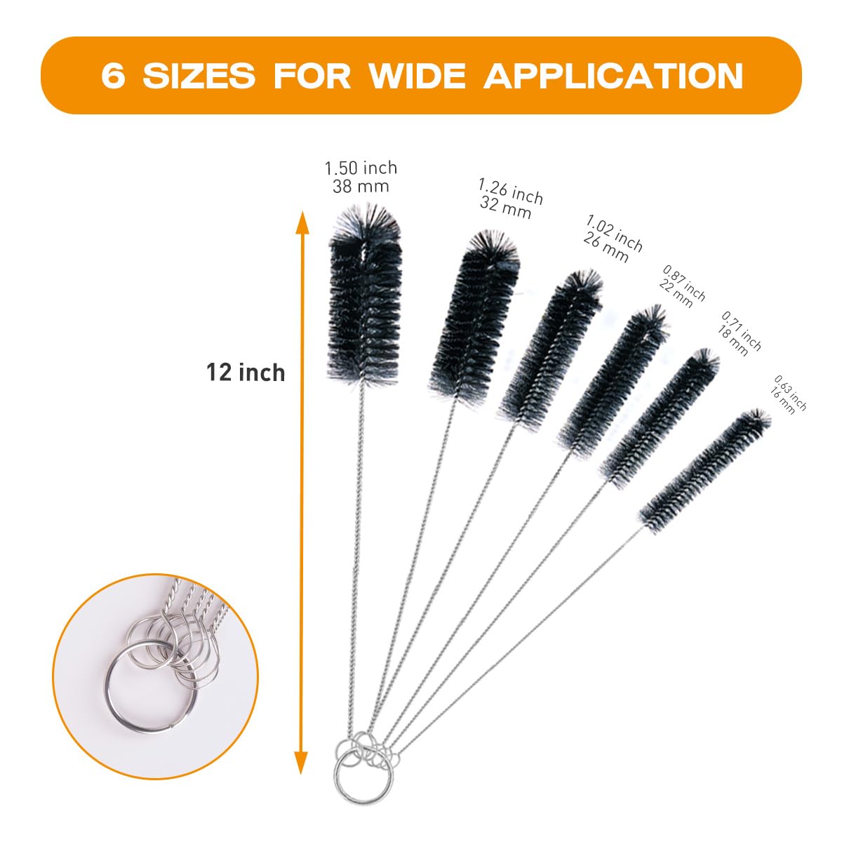 Straw Cleaner Brush Set 6 Pieces (6 Count) - ModHome Supplies