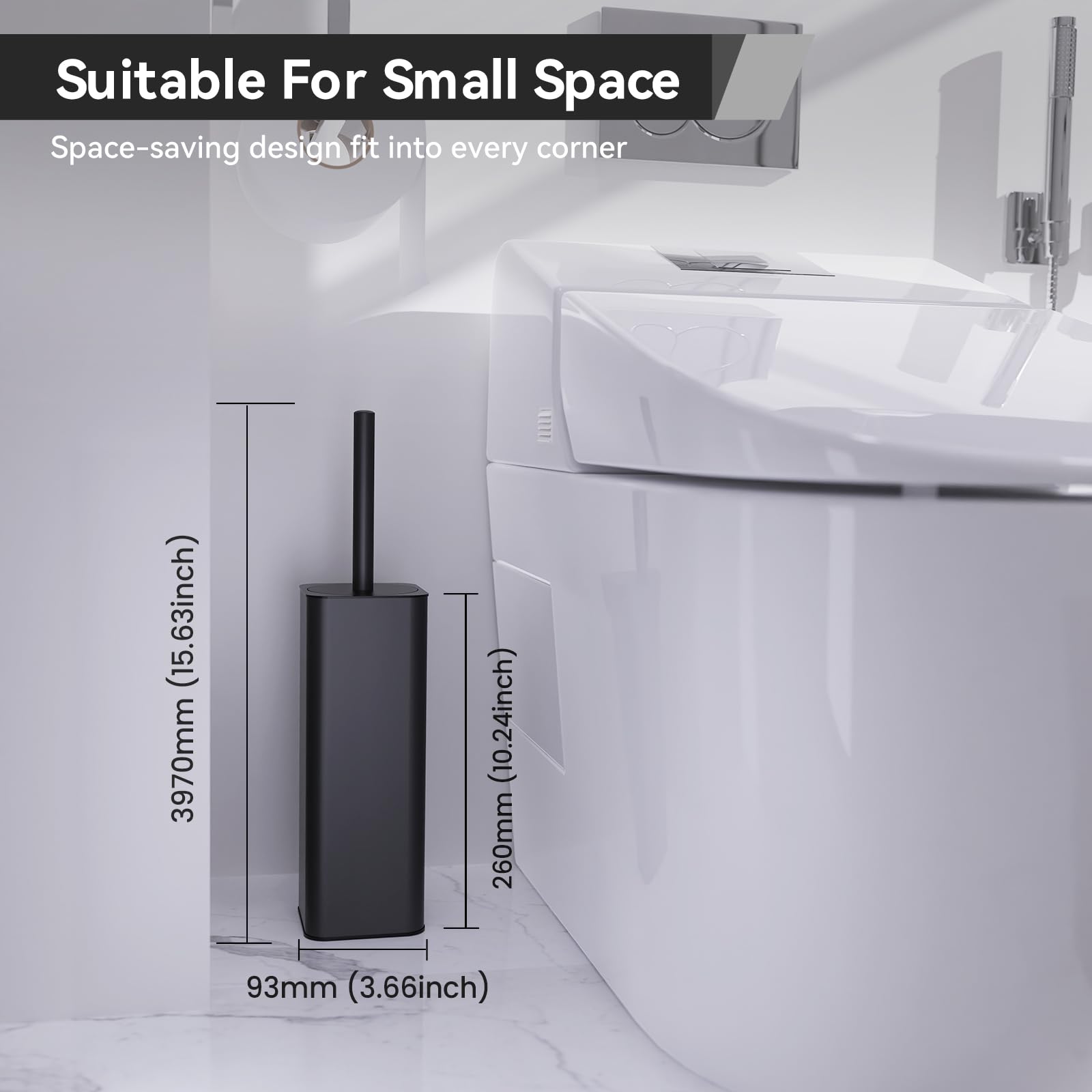 Toilet Bowl Brush and Holder for Bathroom