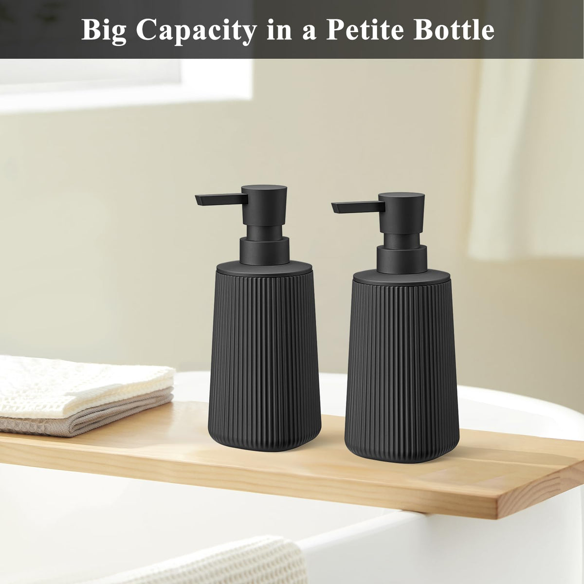 Black 2 Pack Hand Soap Dispensers Set (2 Count)