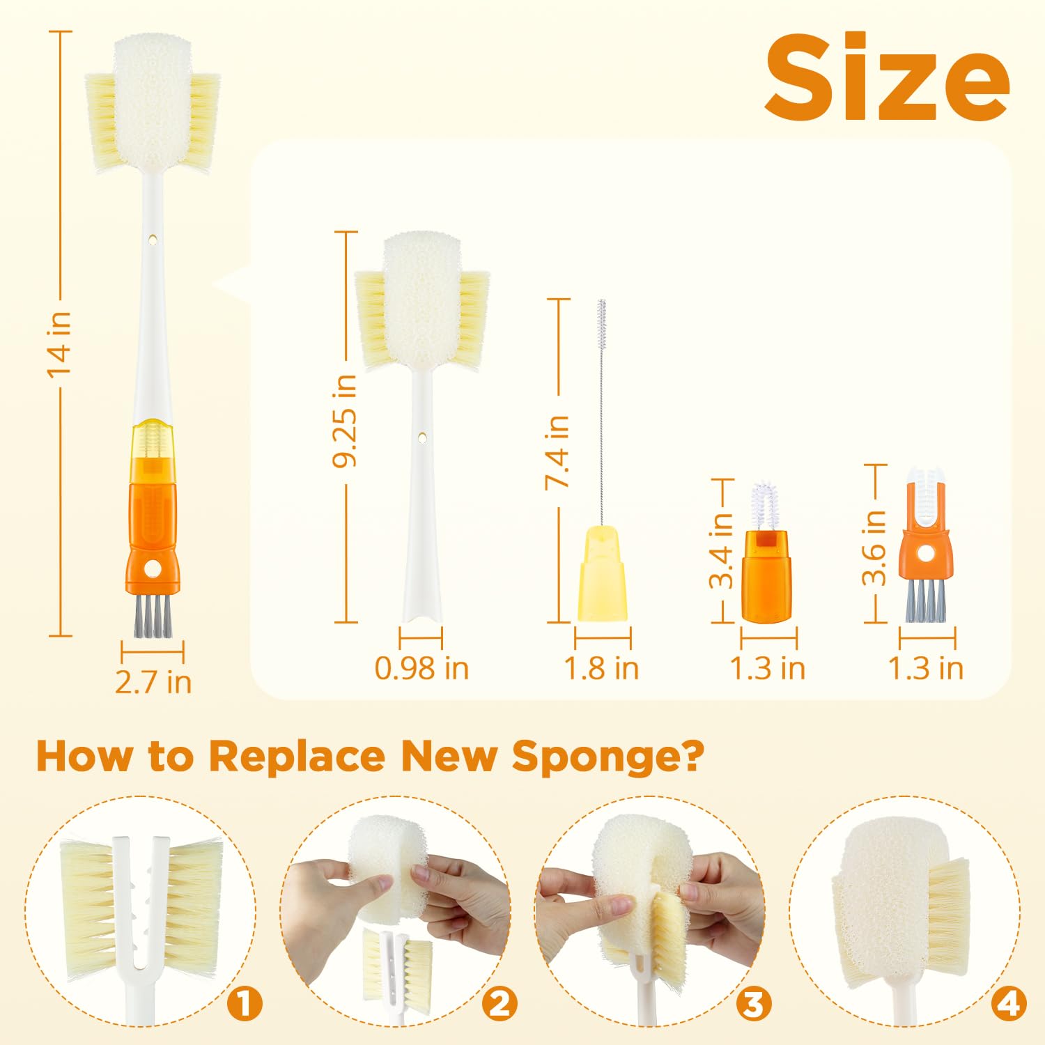 6 Pack Bottle Brush Cleaning Set (6 Count)