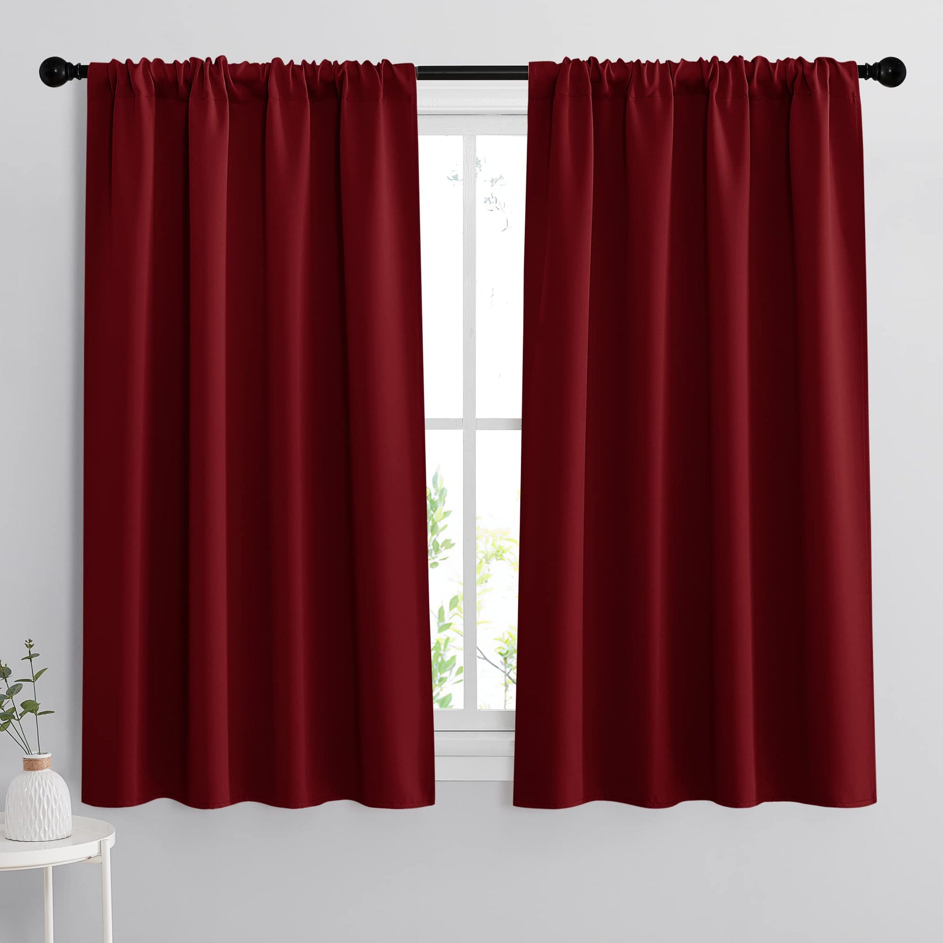 Extra Wide Blackout Curtains for Bedroom Living Room 63 inch Long (2 Count)