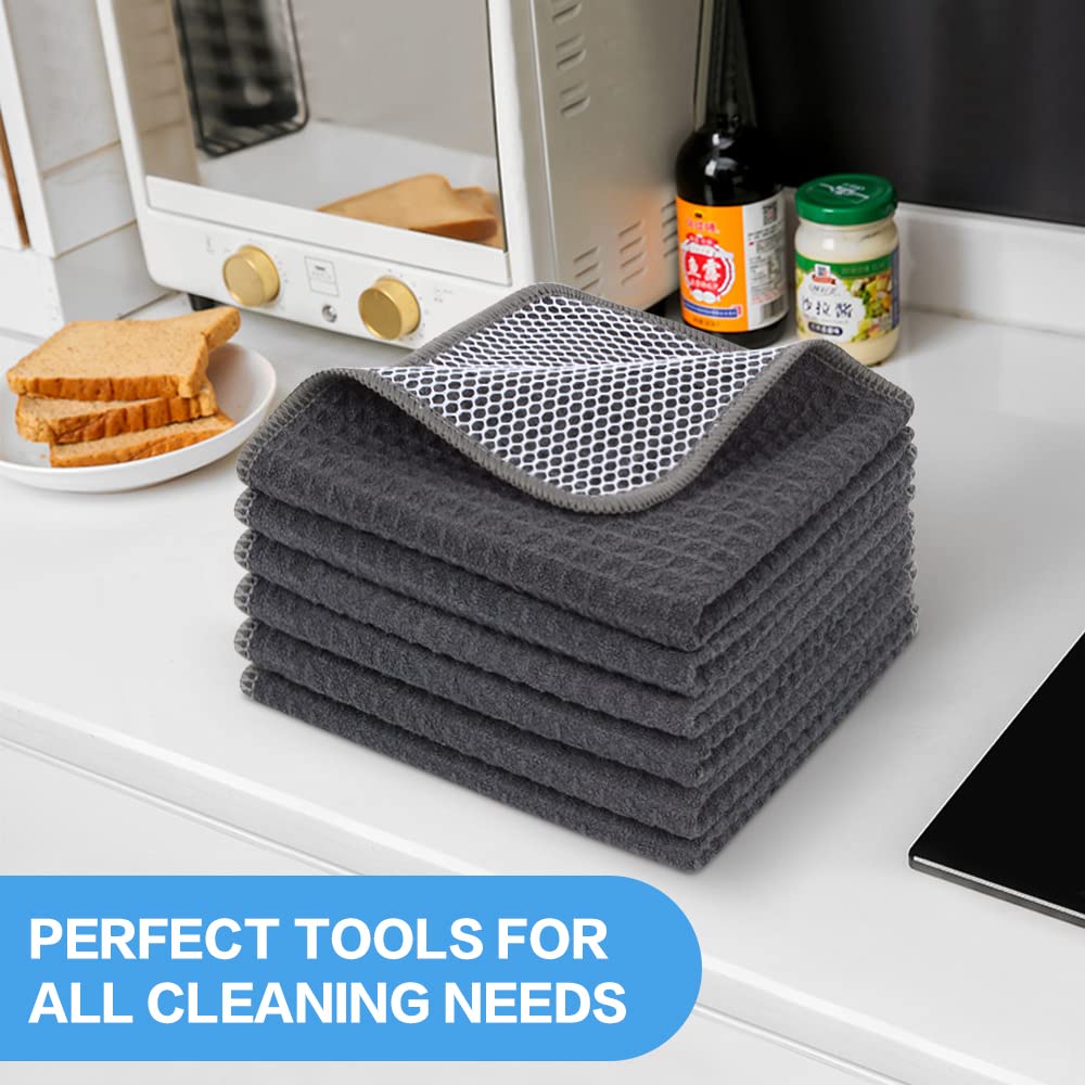 Dish Cloths for Washing Dishes with Scrub Side (6 Count)
