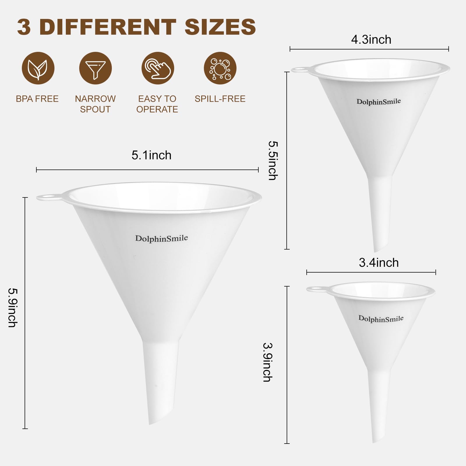 Plastic Kitchen Funnel Set of 3 (3 Count)