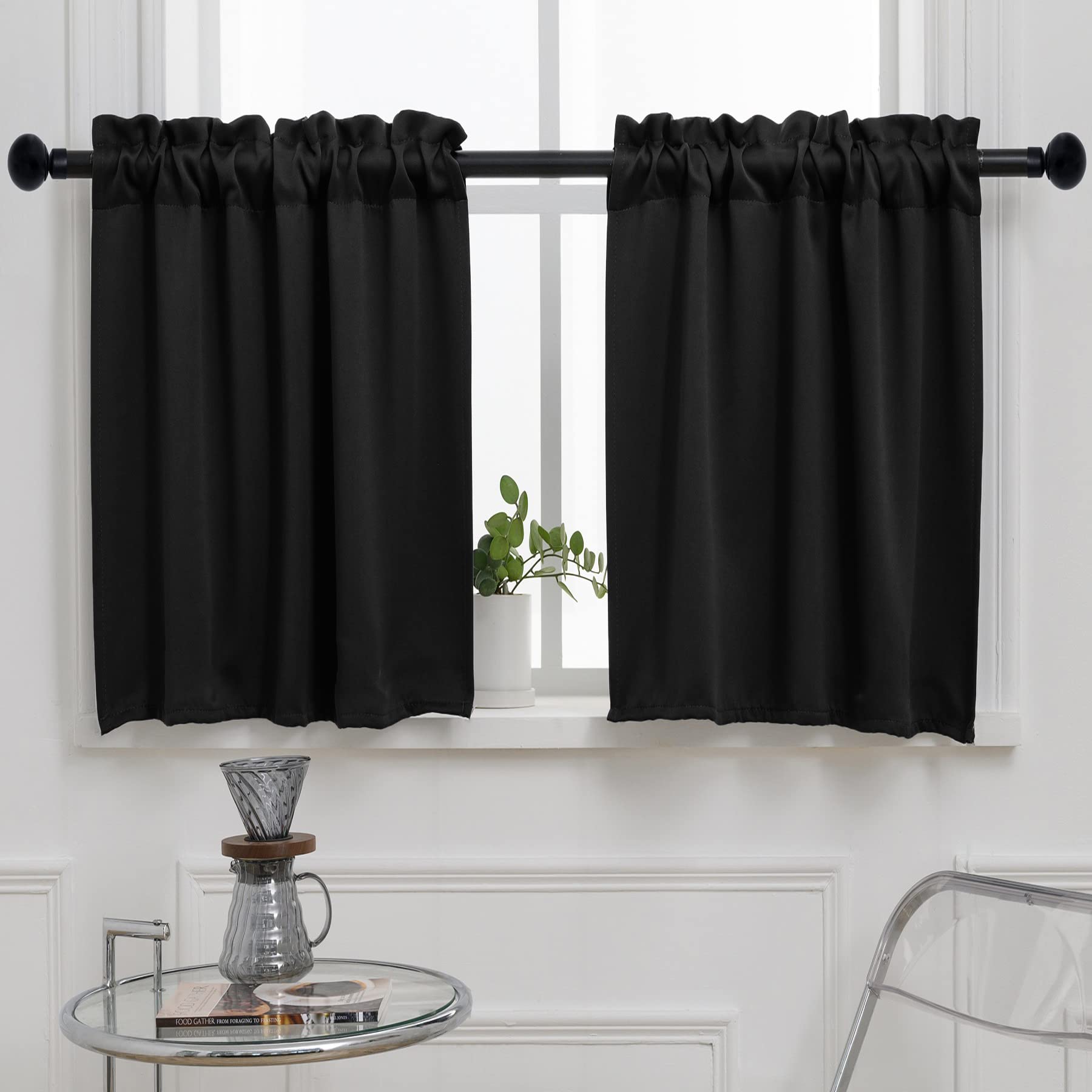 Black Cafe Curtain