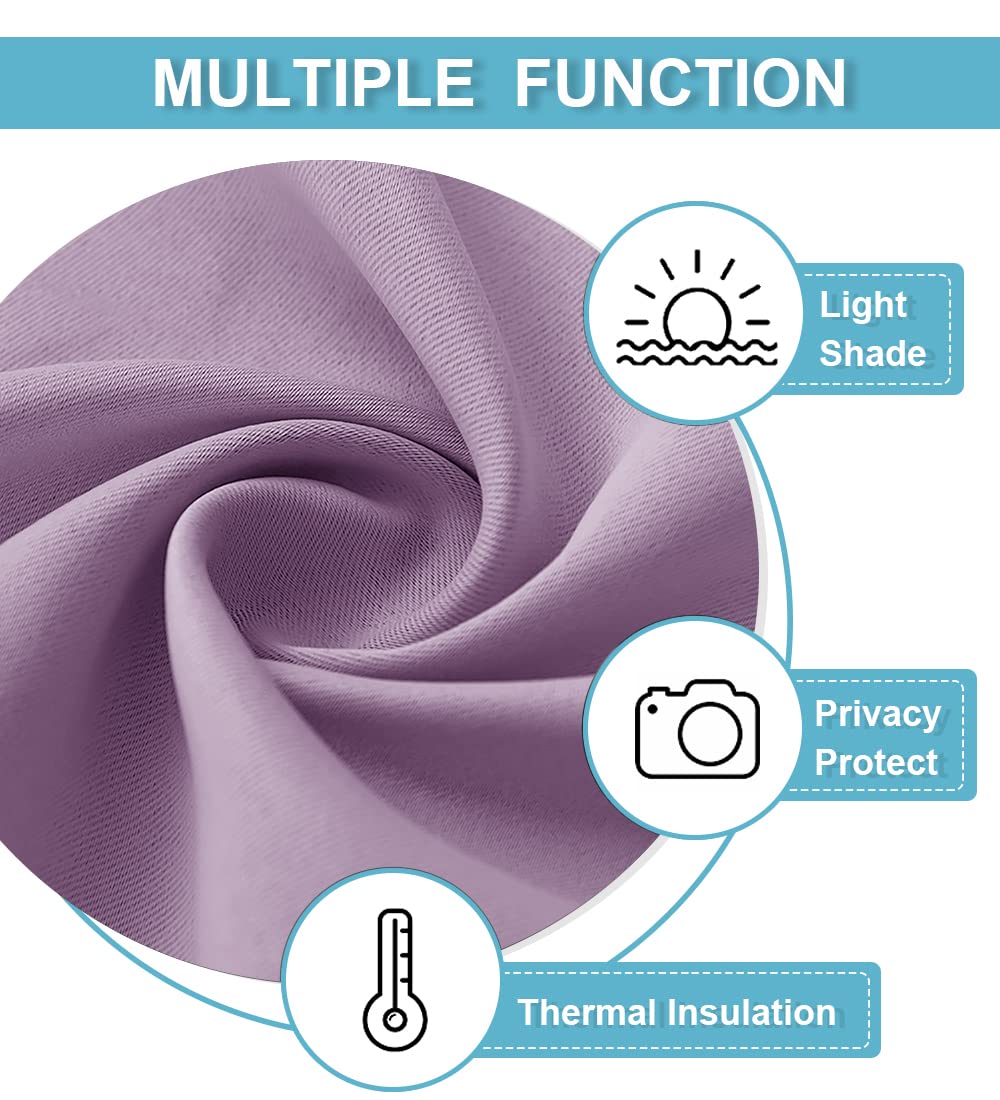 Bedroom Curtains Solid Blackout Panels Rod Pocket Thermal Insulated Window Drapes for Living Room (2 Count)