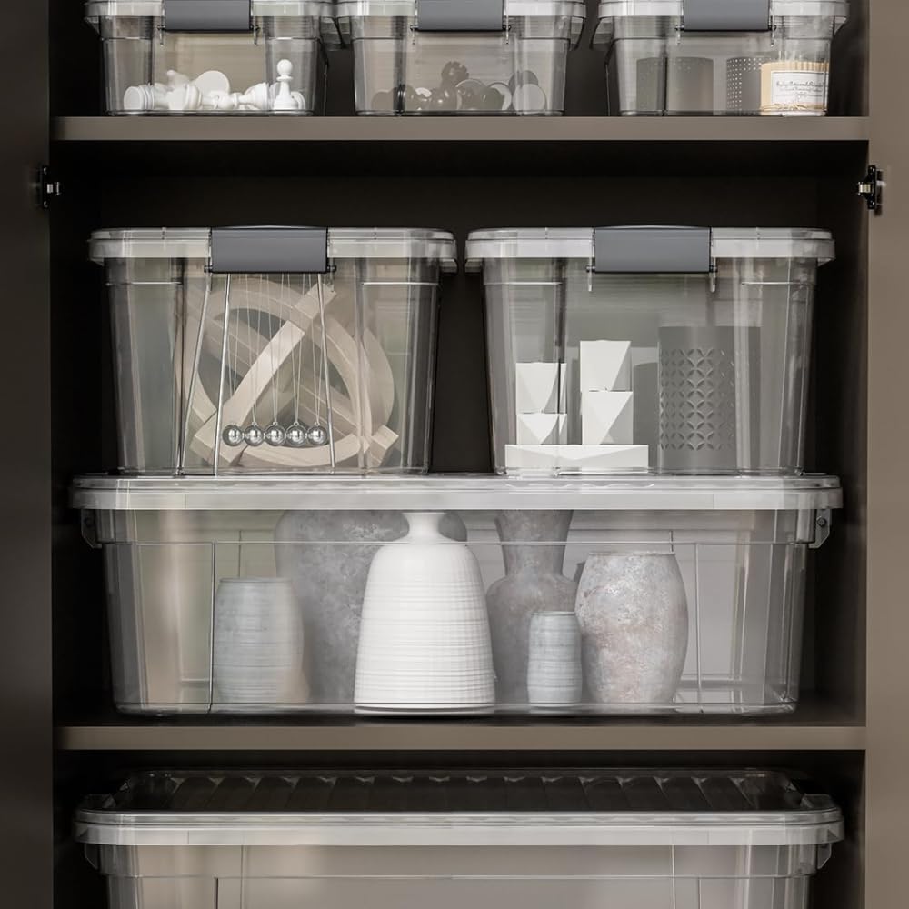 Clear Storage Boxes with Lids (4 Count)