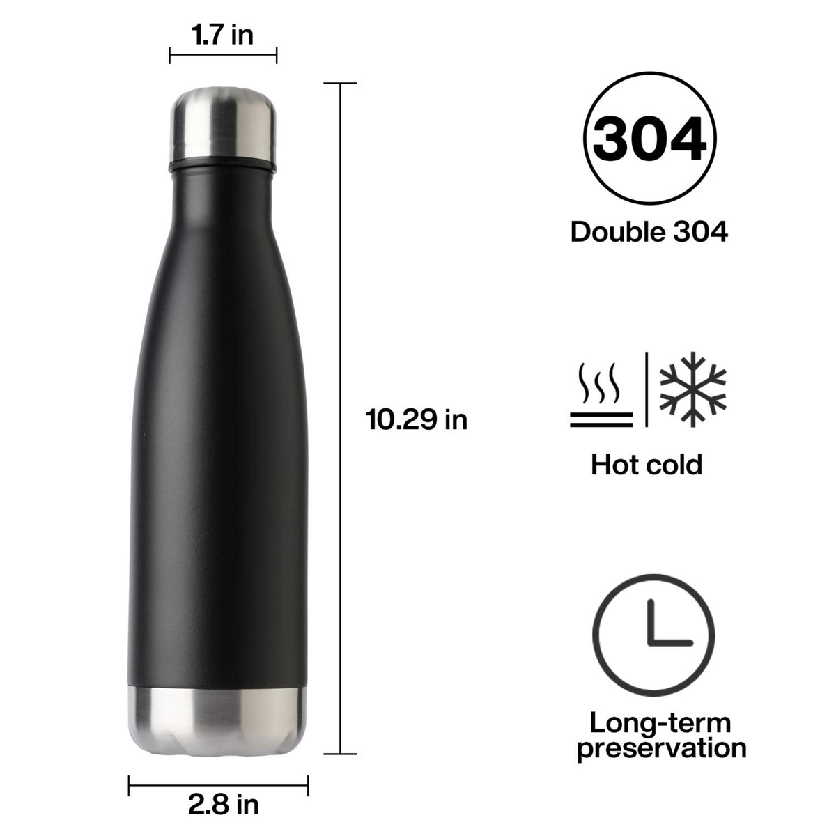 17oz Sport Water Bottle 4 Pack Vacuum Insulated Stainless Steel Leak (4 Count)