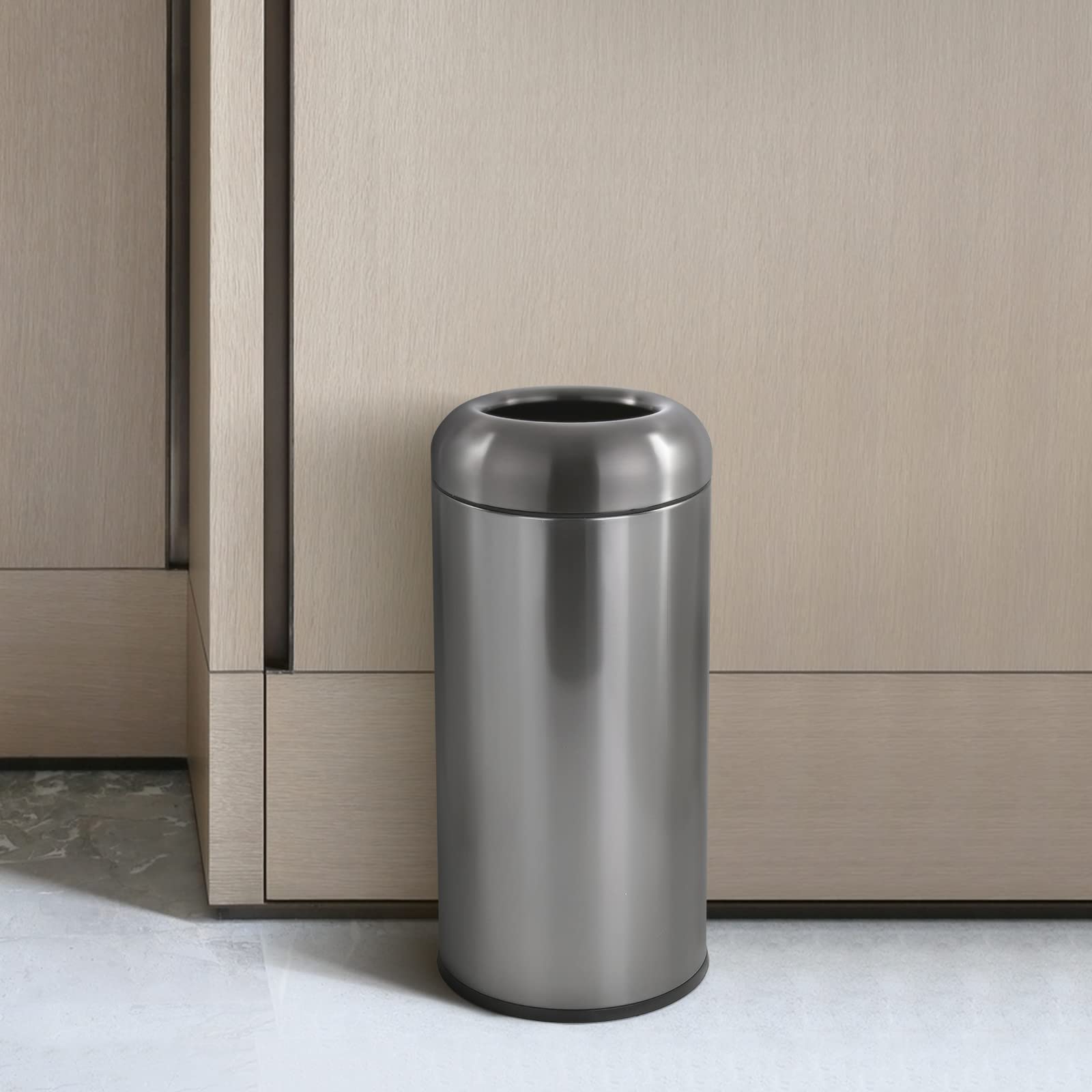 Large Trash Can Commercial Stainless Steel Garbage Can with Lid