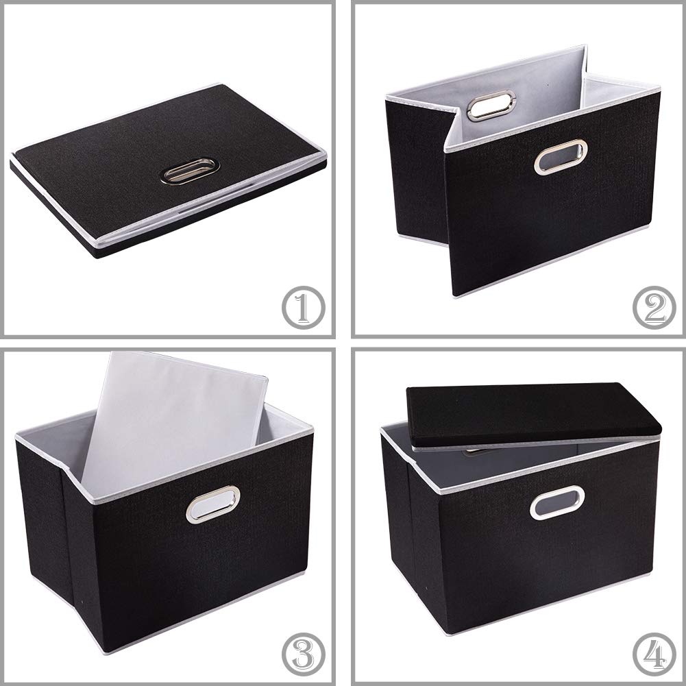 Extra Large Collapsible Storage Bins with Lids [3 (3 Count)