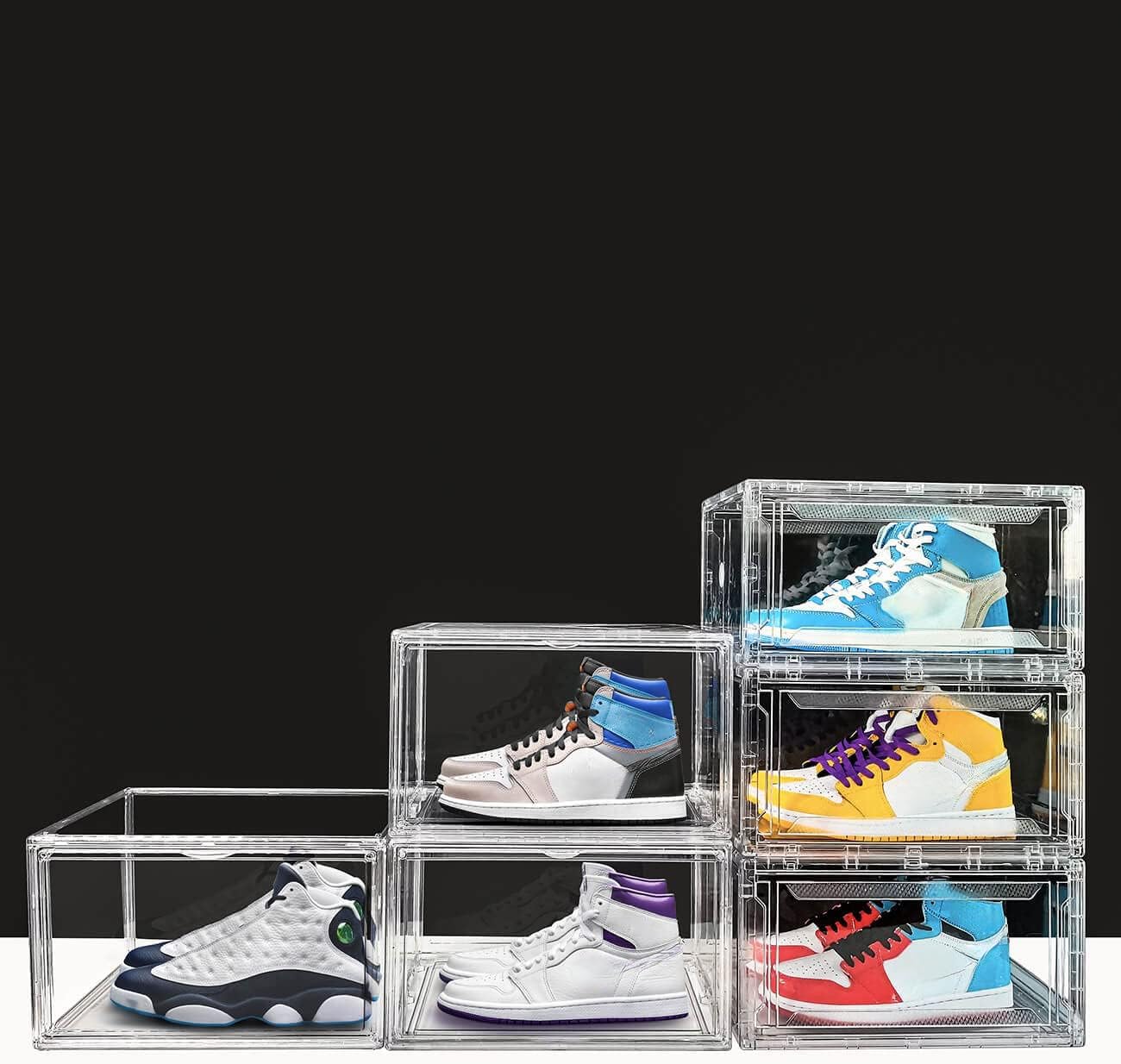 Shoe Box Clear Plastic Stackable for Sneakers (10 Count)