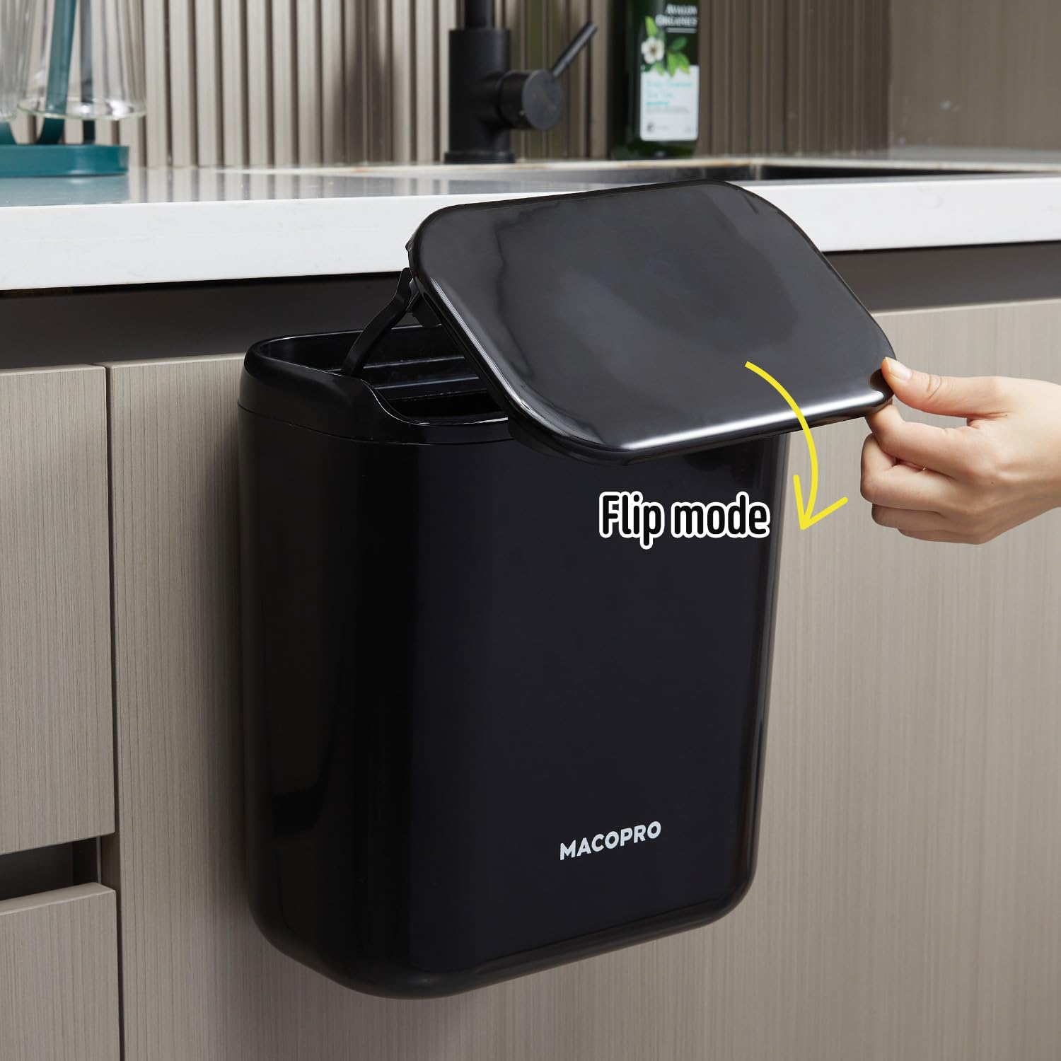 Compost Bin Hanging Trash Can with Lid Under Sink for Kitchen (337.92 Fl Oz)