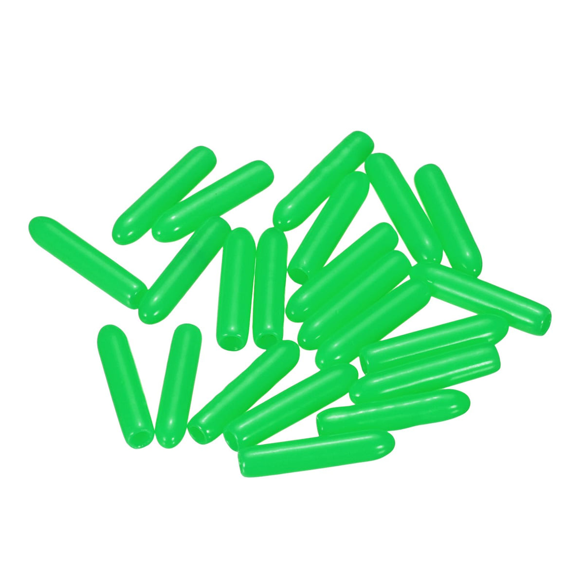 20pcs Rubber End Caps 2mm ID Vinyl PVC Round Tube Bolt Cap Cover Screw Thread Protectors Green