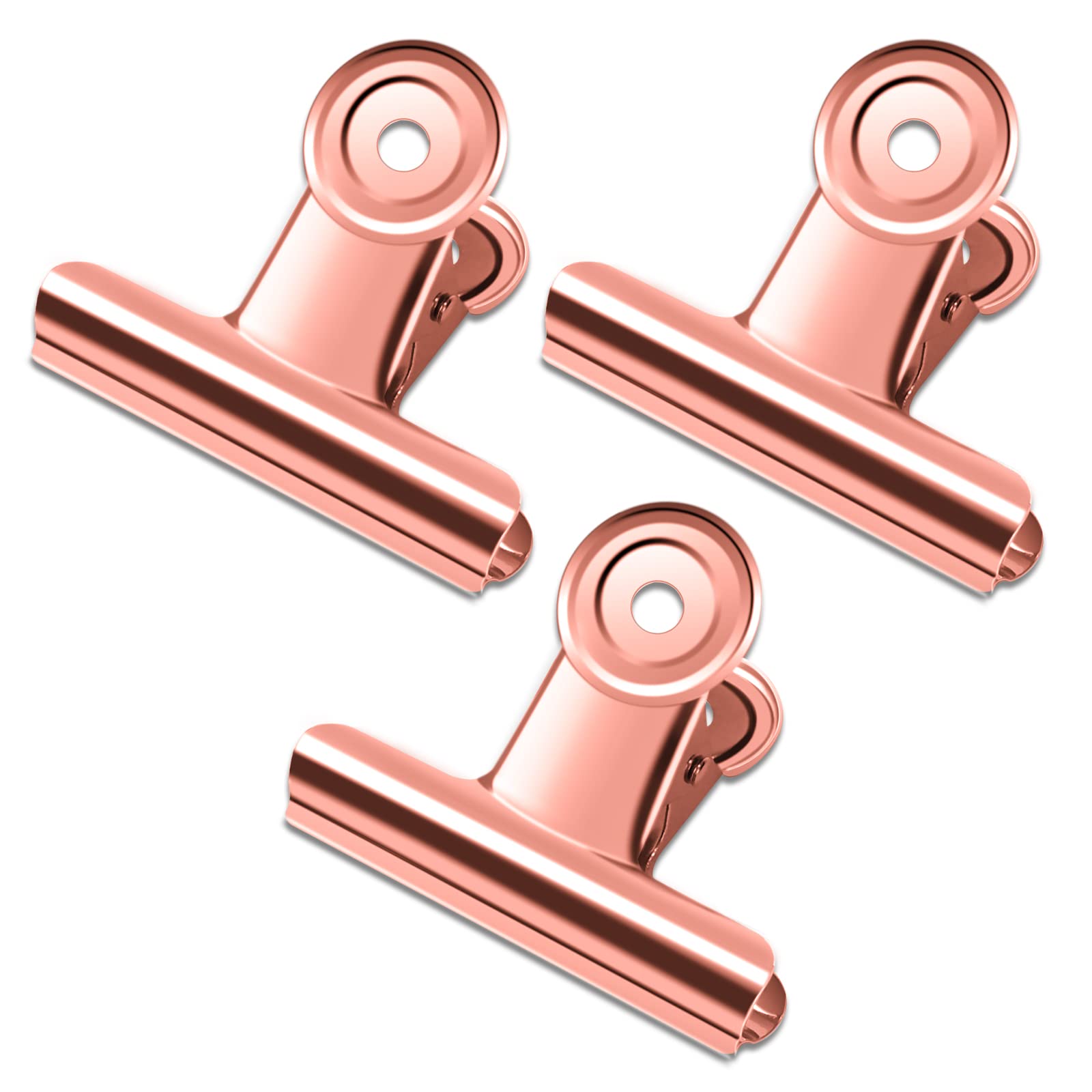 20 Pack Large Metal Hinge Rose Gold Clips 51mm for Crafts (20 Count)