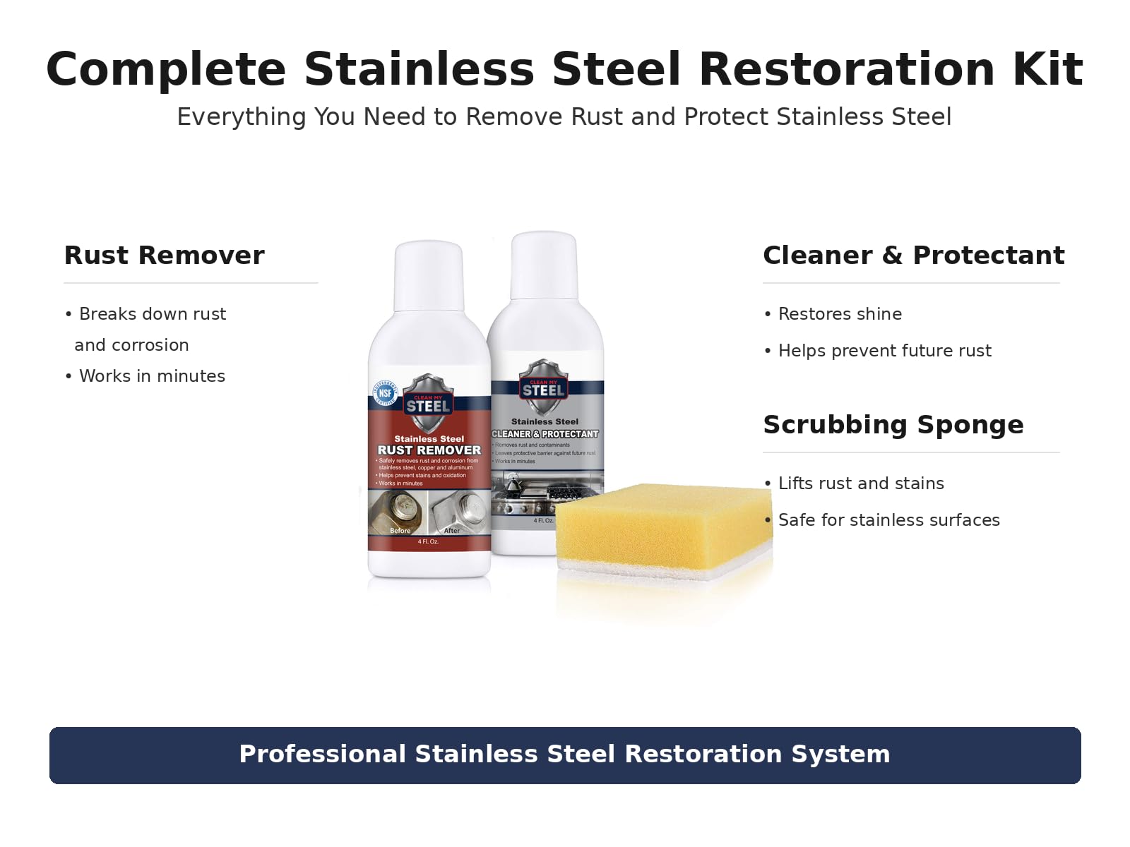 Stainless Steel Rust Remover Kit 4 Fl Oz (8 Fl Oz)