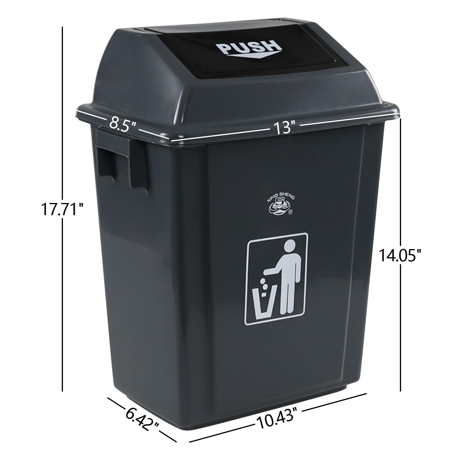 4 Packs 5 Gallons Swing Lid Garbage Can (4 Count)