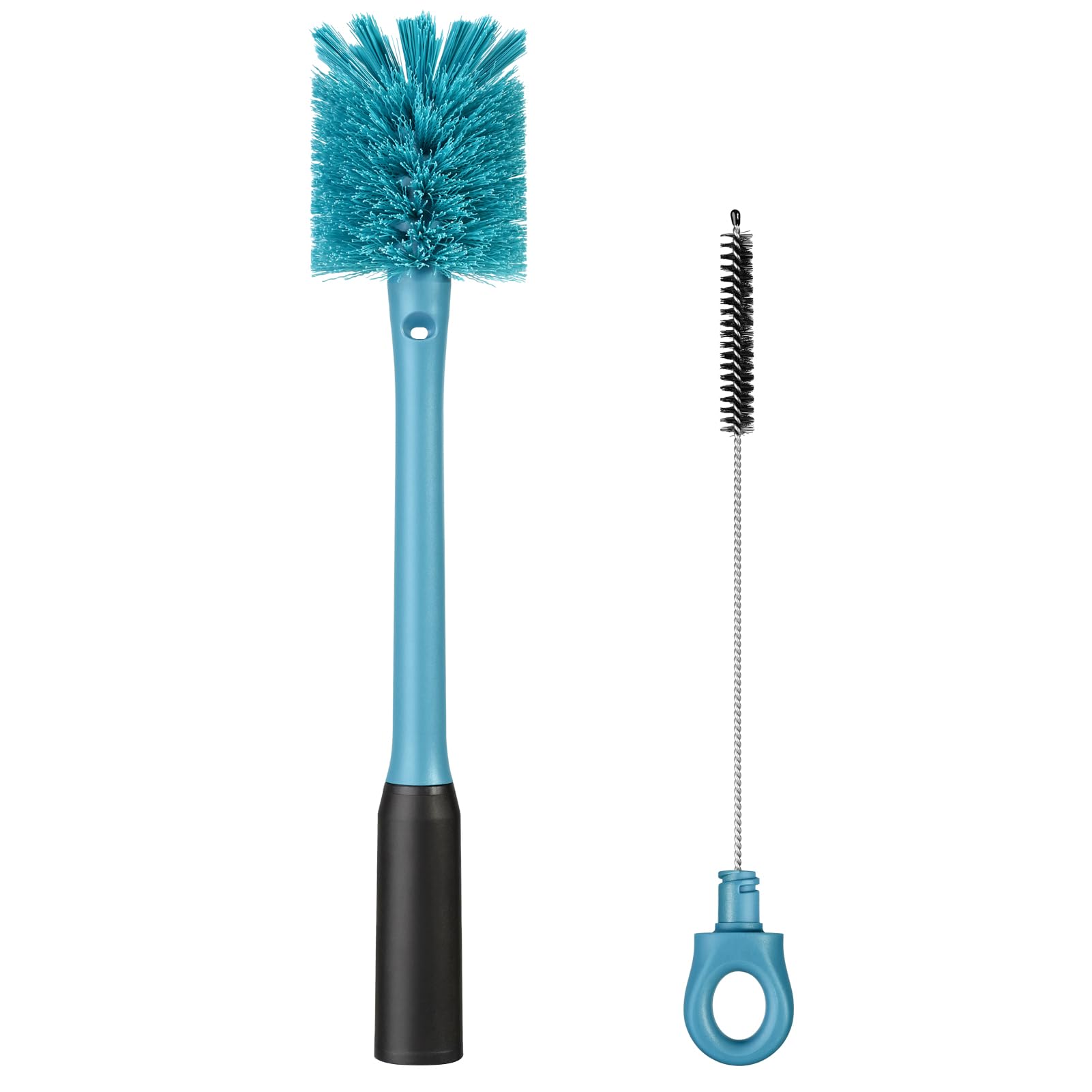 2-in-1 Bottle Cleaning Brush and Hidden Straw Brush, Smokey Blue