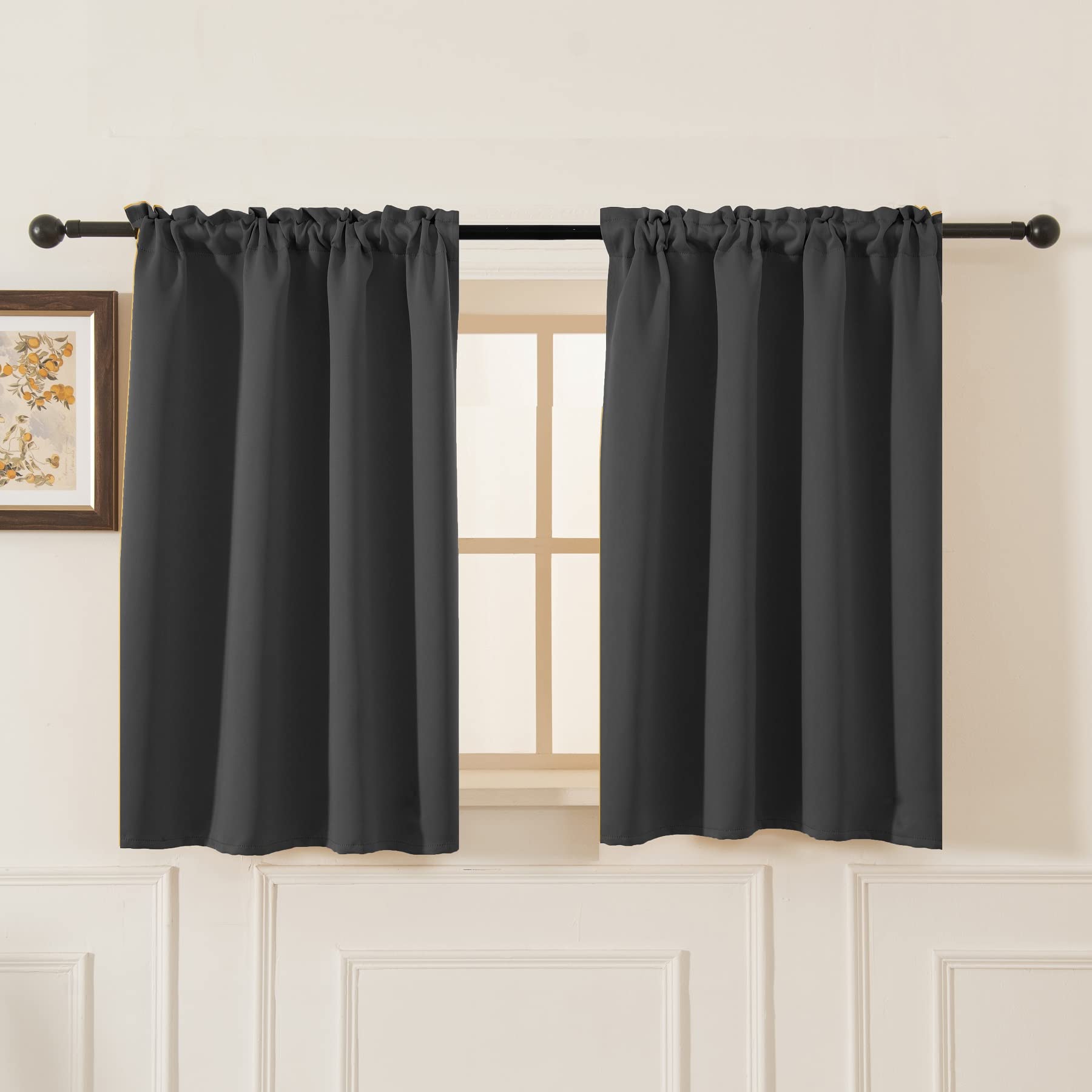 Cafe Kitchen Curtains 36 Inches Long 2 Panels
