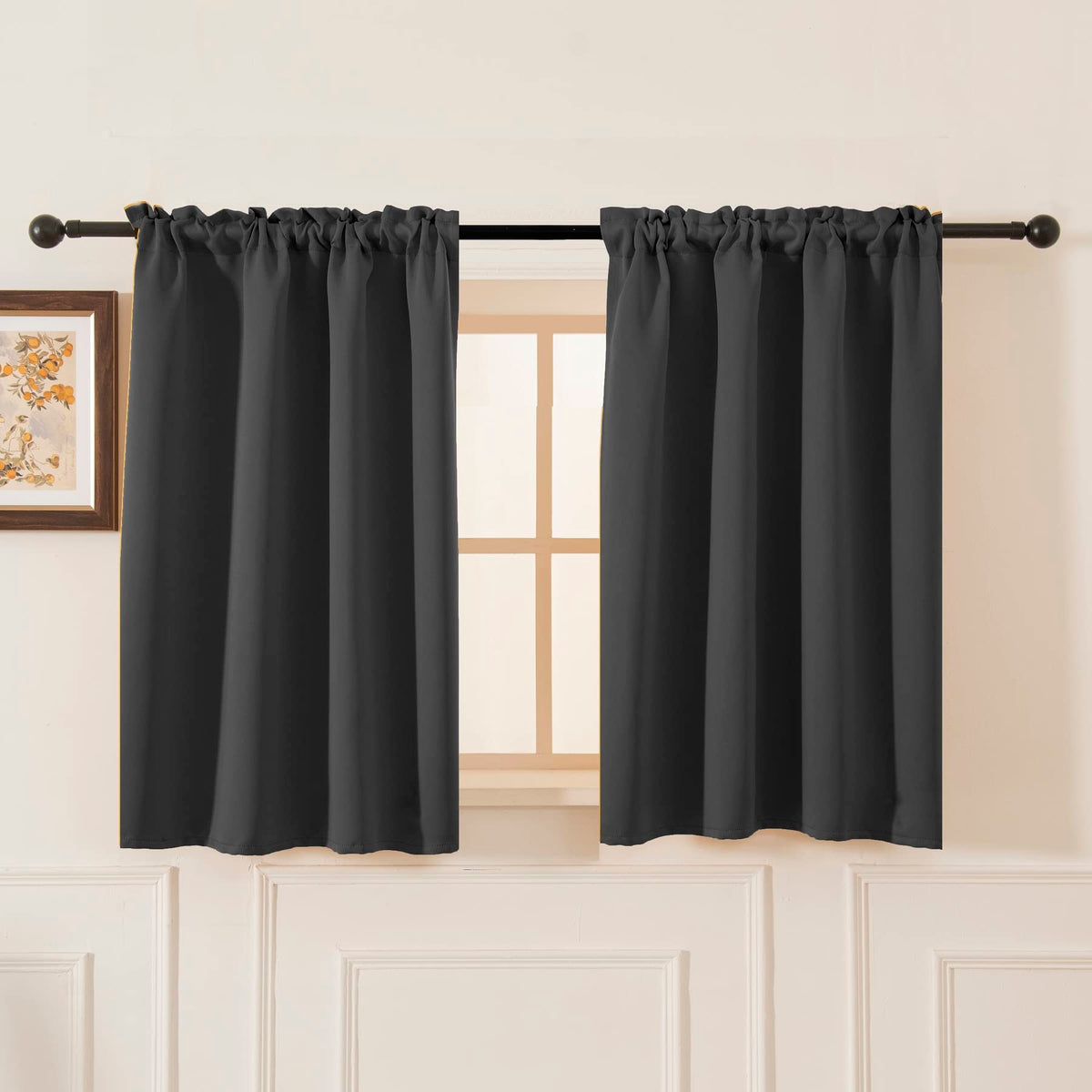 Cafe Kitchen Curtains 36 Inches Long 2 Panels