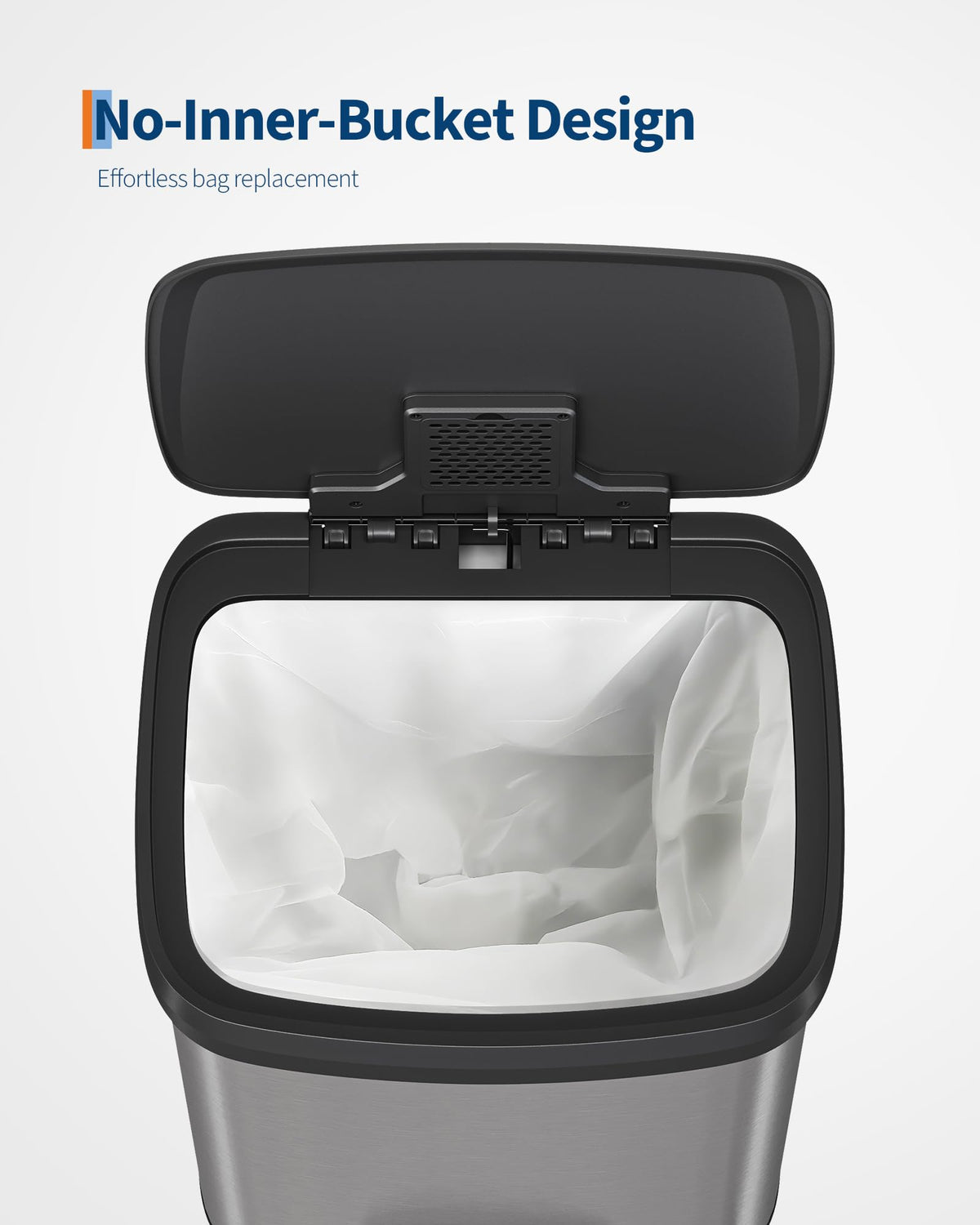 13 gal 50 L Stainless Steel Trash Can with Lid