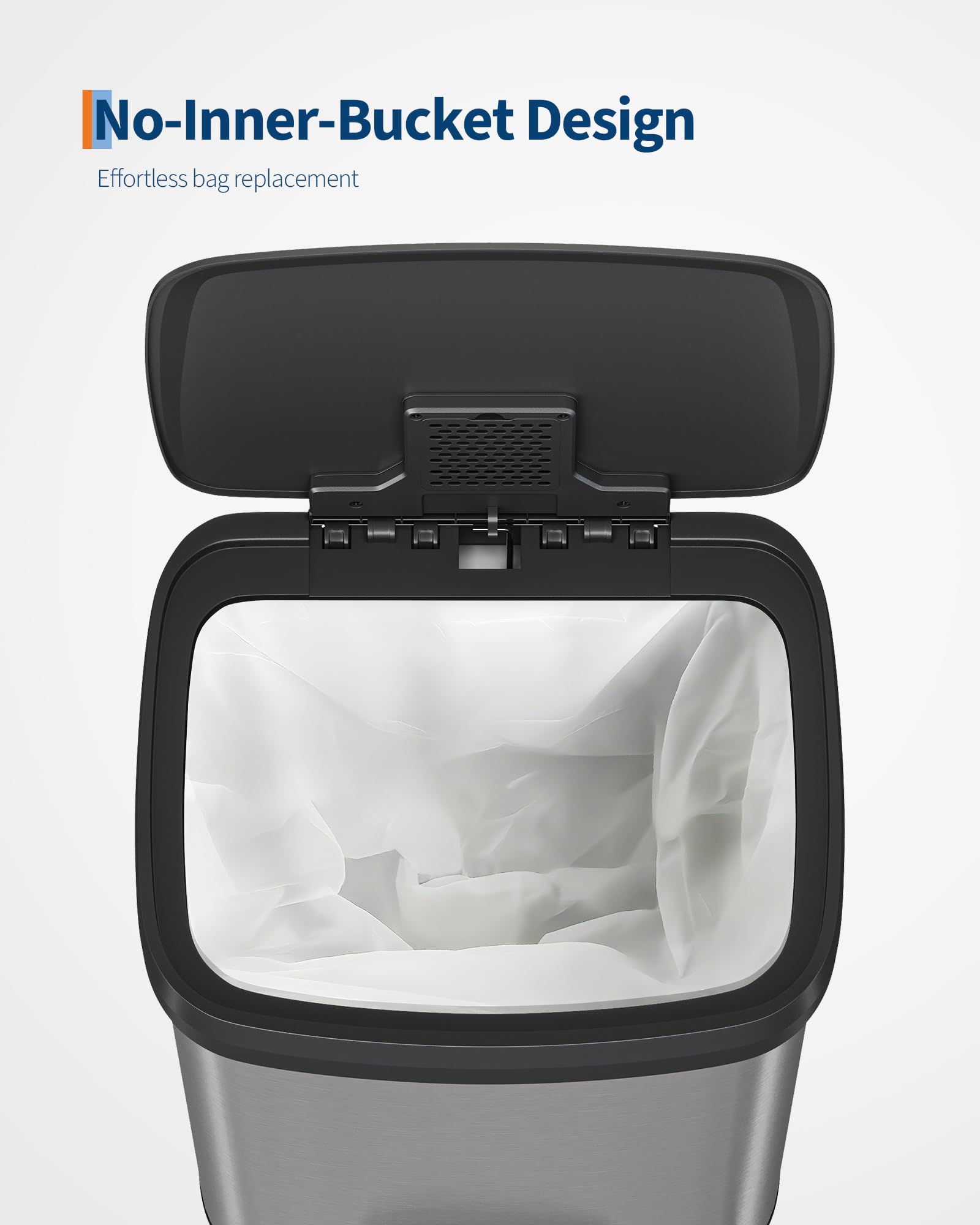 13 gal 50 L Stainless Steel Trash Can with Lid