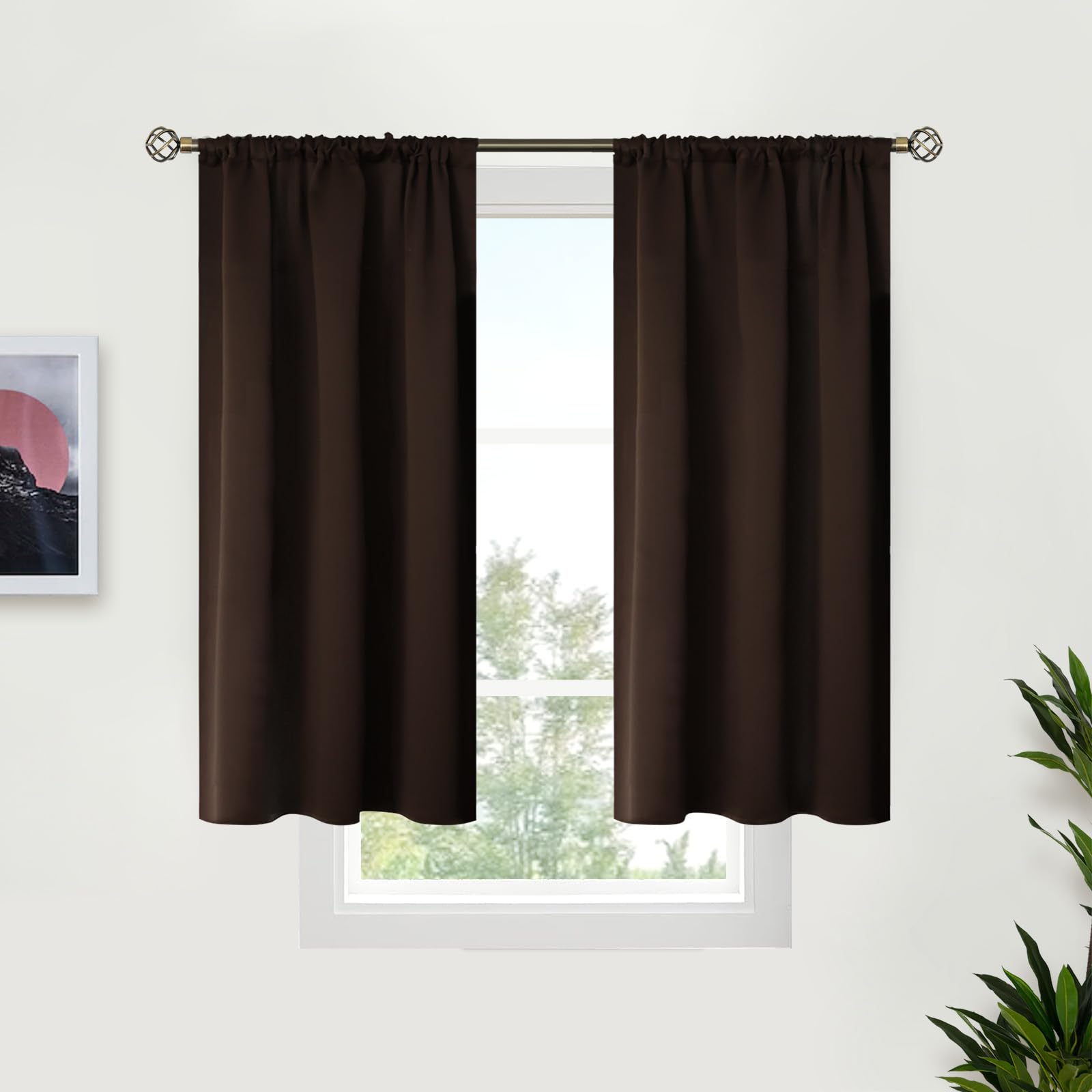 Short Blackout Curtains for Bedroom 40 Inches Long (2 Count)