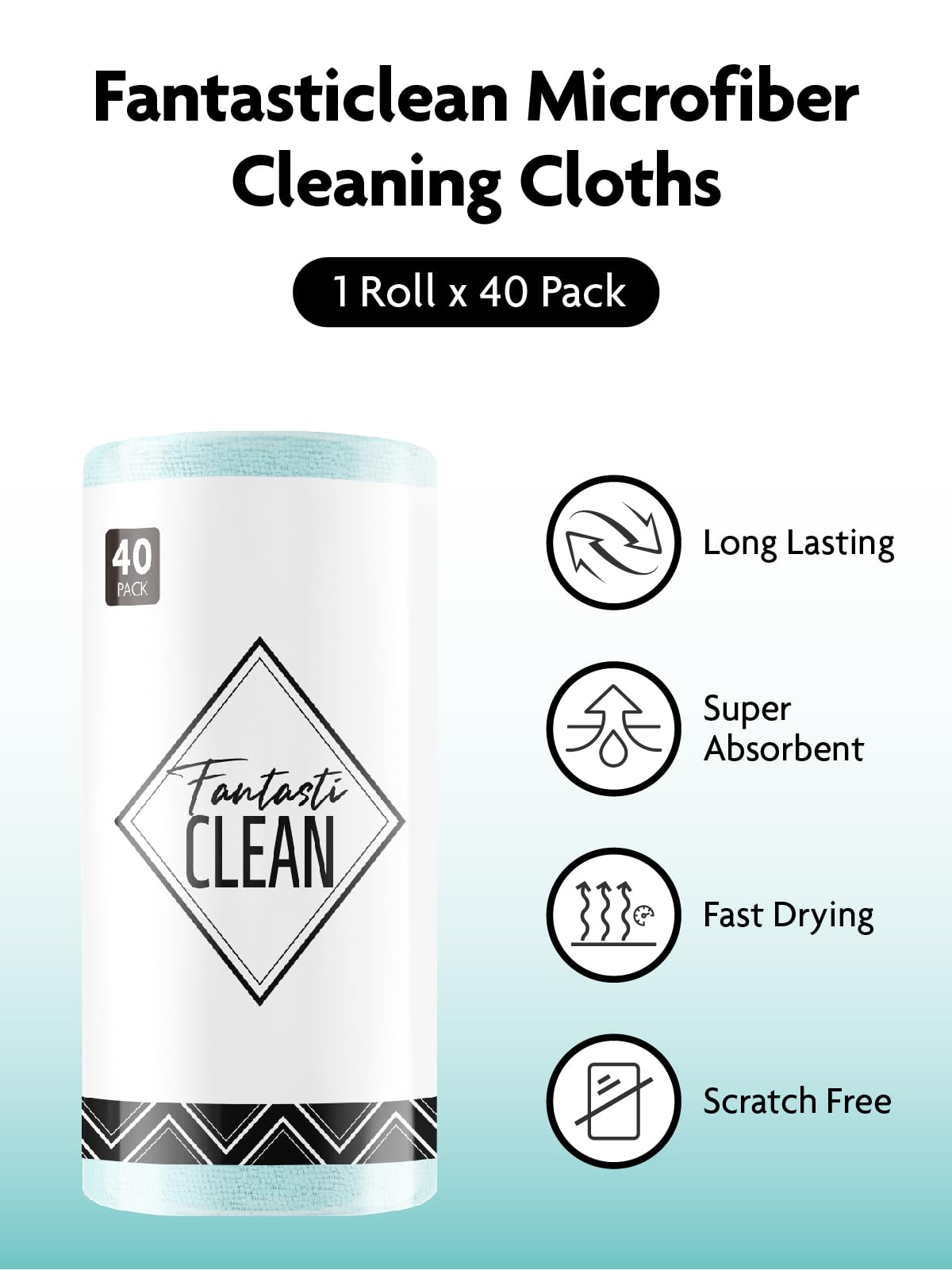 Microfiber Cleaning Cloth Roll (40 Count) - ModHome Supplies