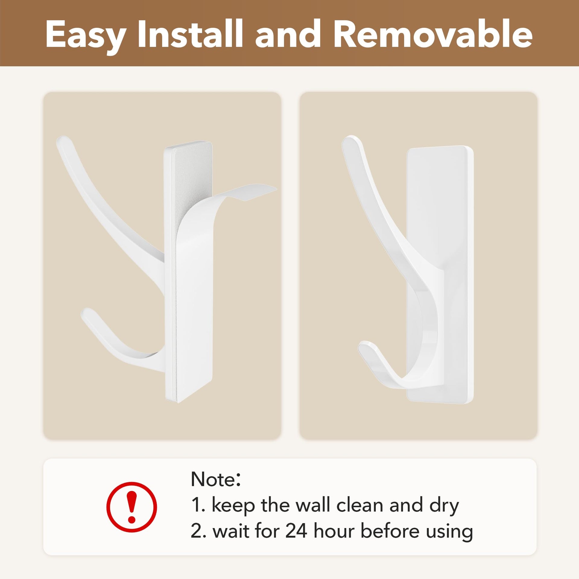 White Self Adhesive Hook (6 Count)